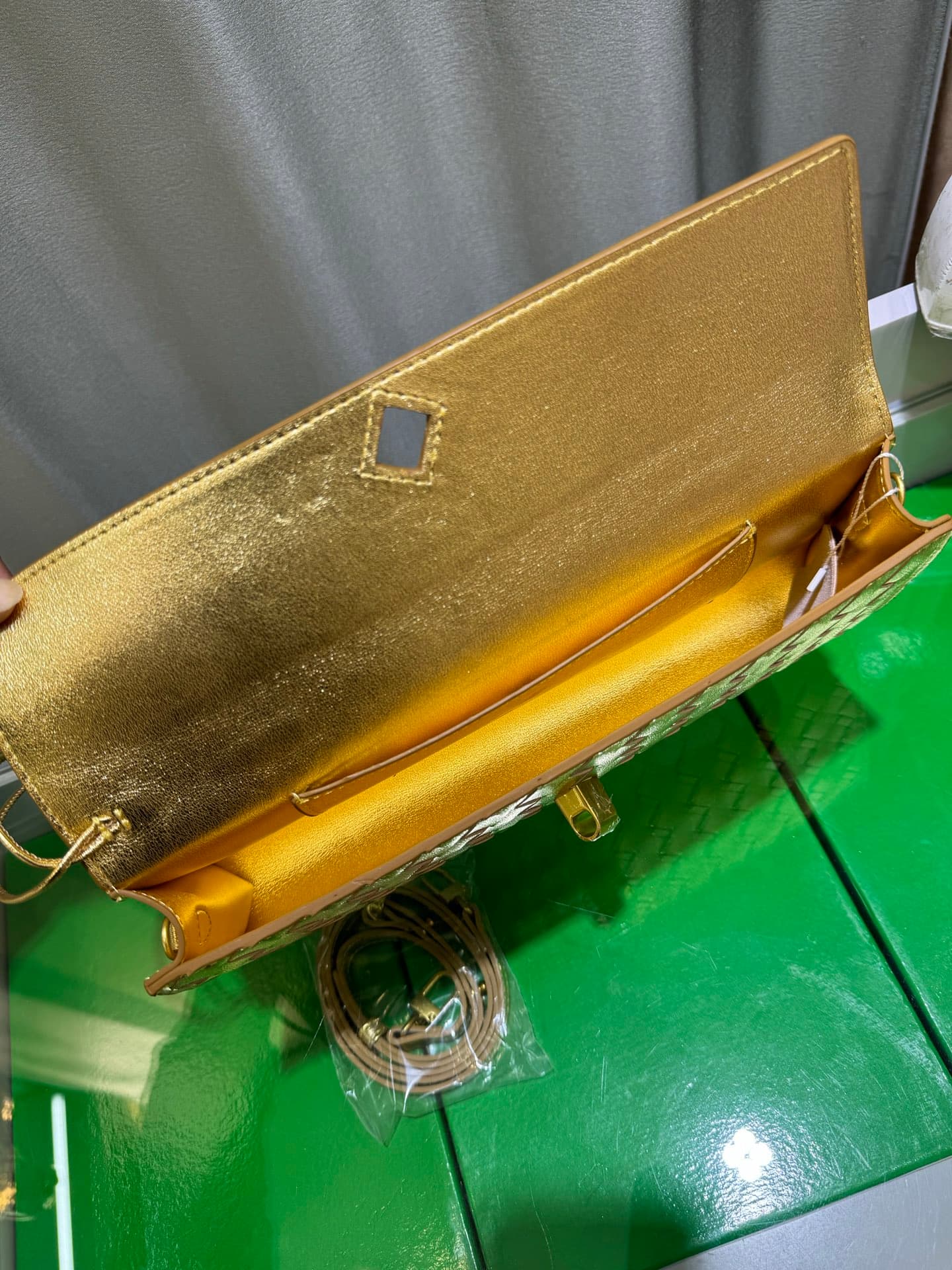 Bottega Veneta Gold Pouch 9906