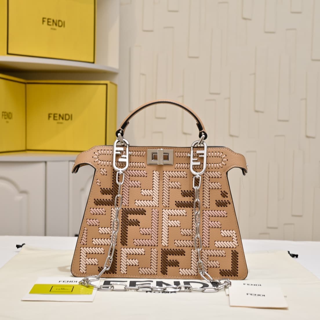 Fendi Gold Medium Crossbody Bag 33203