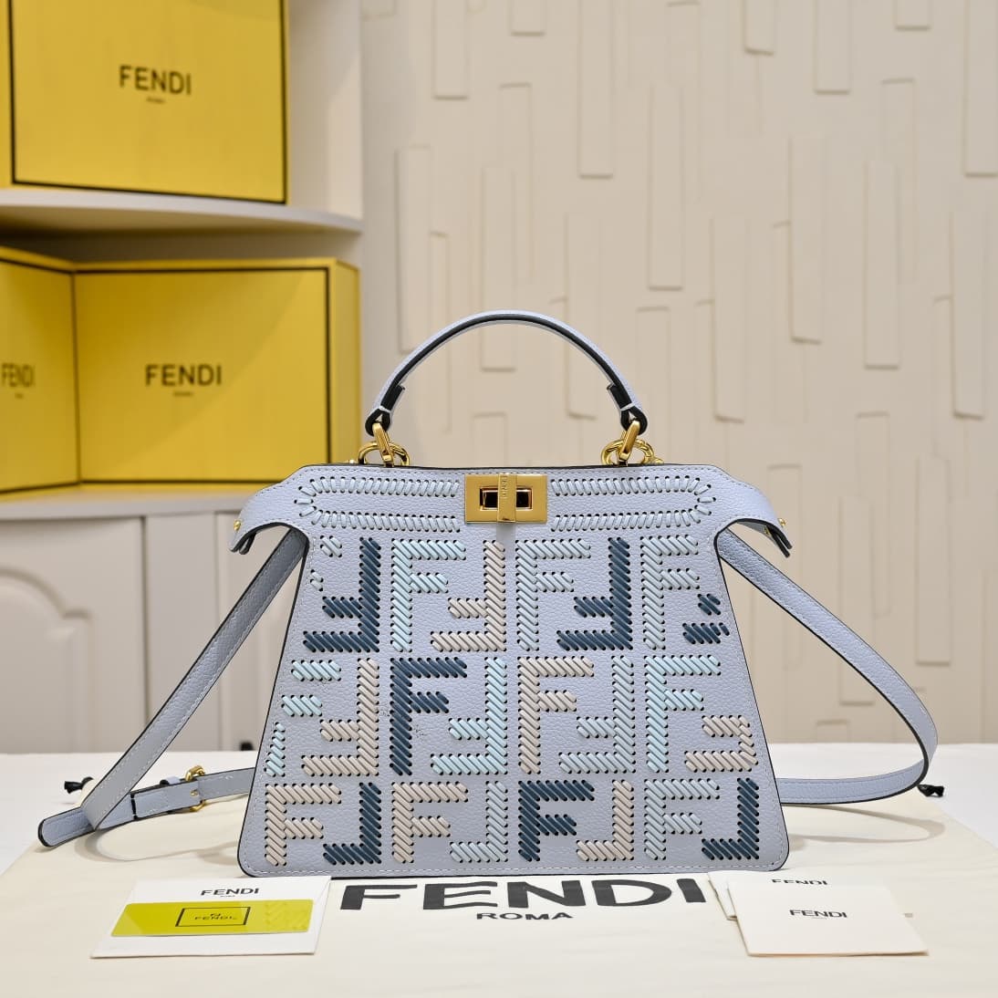 Fendi Gold Medium Crossbody Bag 33203