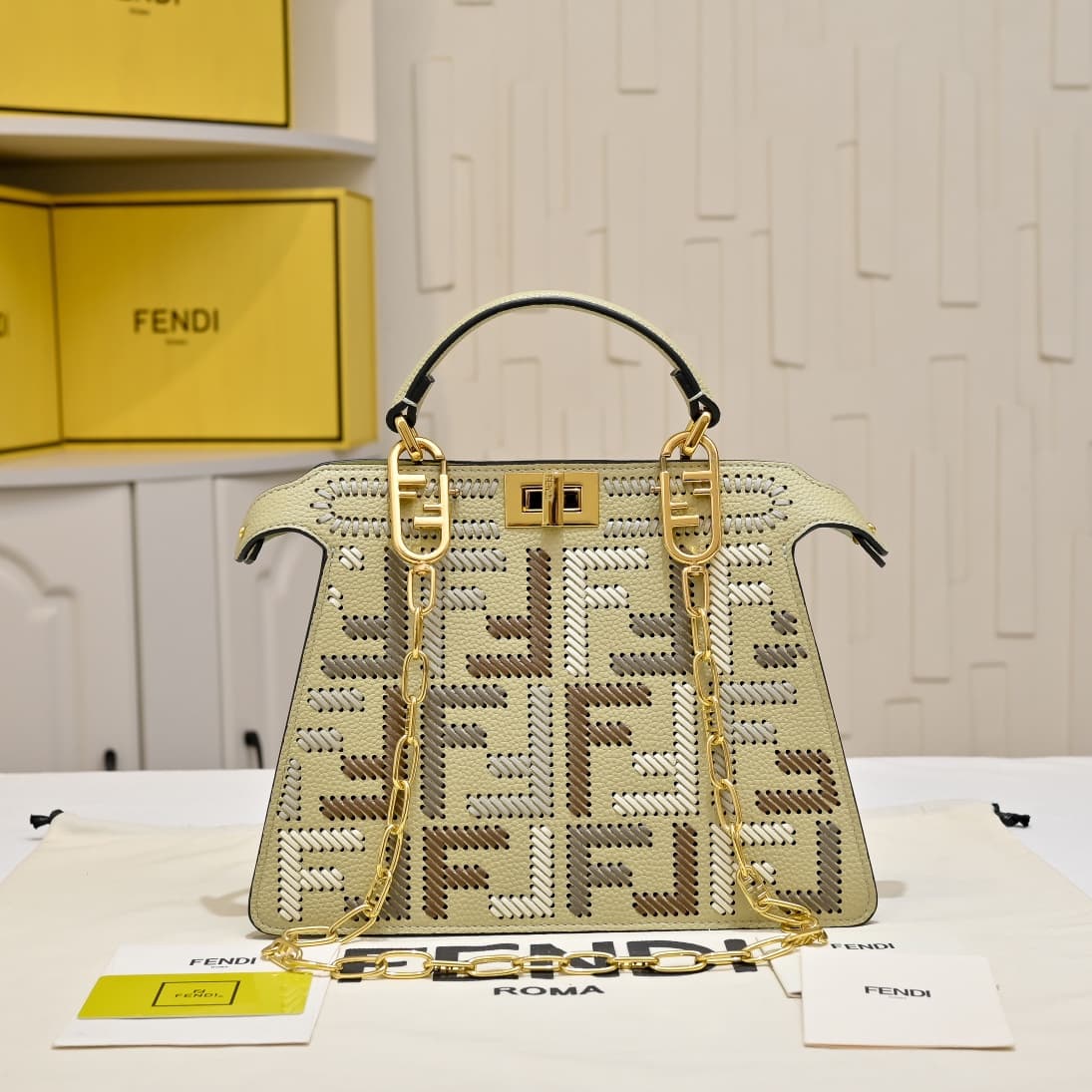 Fendi Gold Medium Crossbody Bag 33203