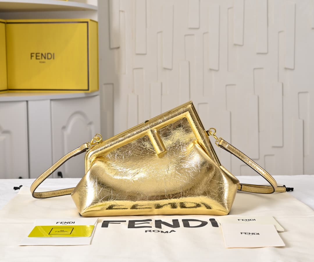 Fendi Gold Large Crossbody Bag 80016