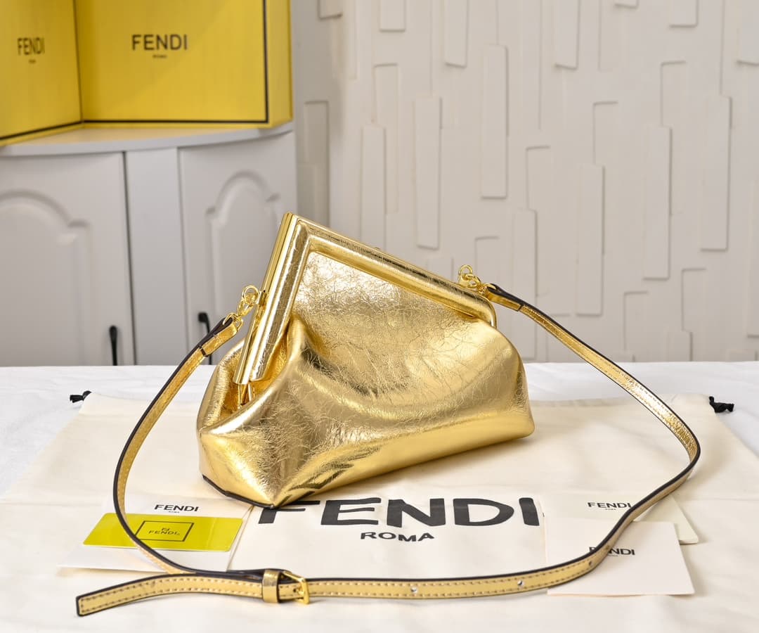Fendi Gold Large Crossbody Bag 80016