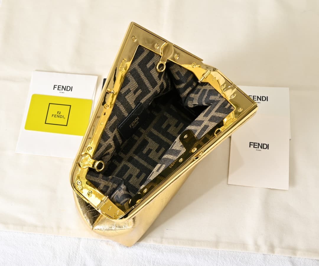 Fendi Gold Large Crossbody Bag 80016