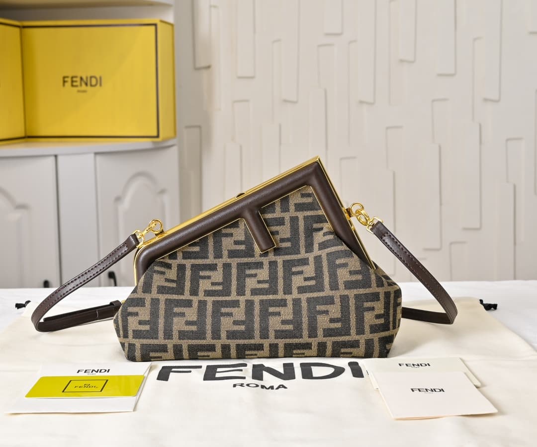 Fendi Gold Large Crossbody Bag 80016