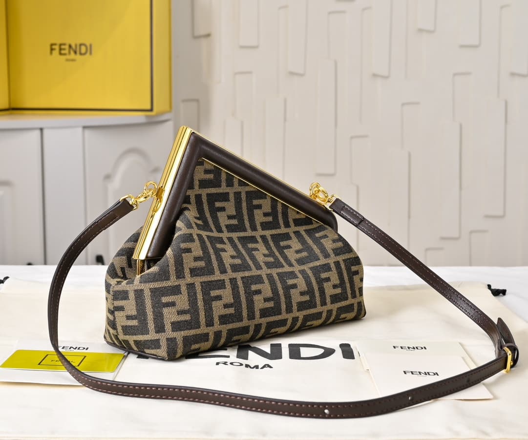 Fendi Gold Large Crossbody Bag 80016
