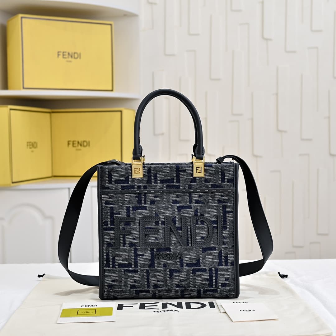 Fendi Blue Small Tote Bag