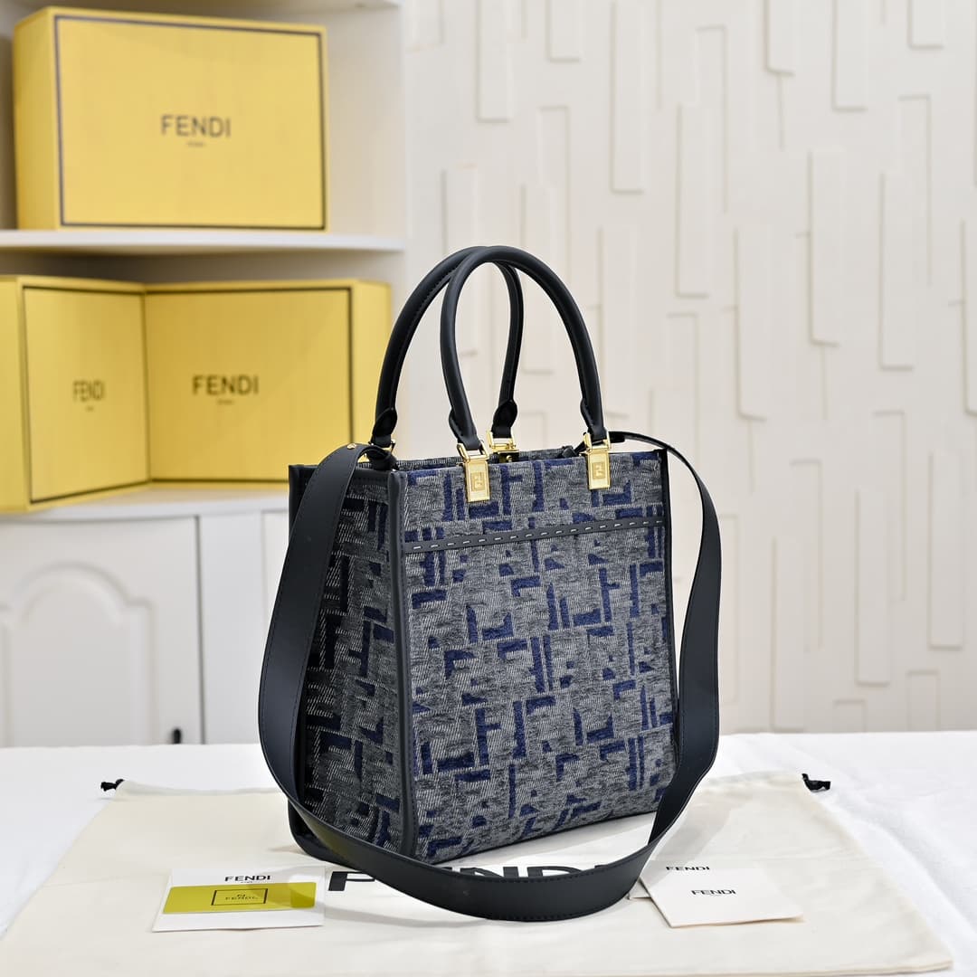 Fendi Blue Small Tote Bag