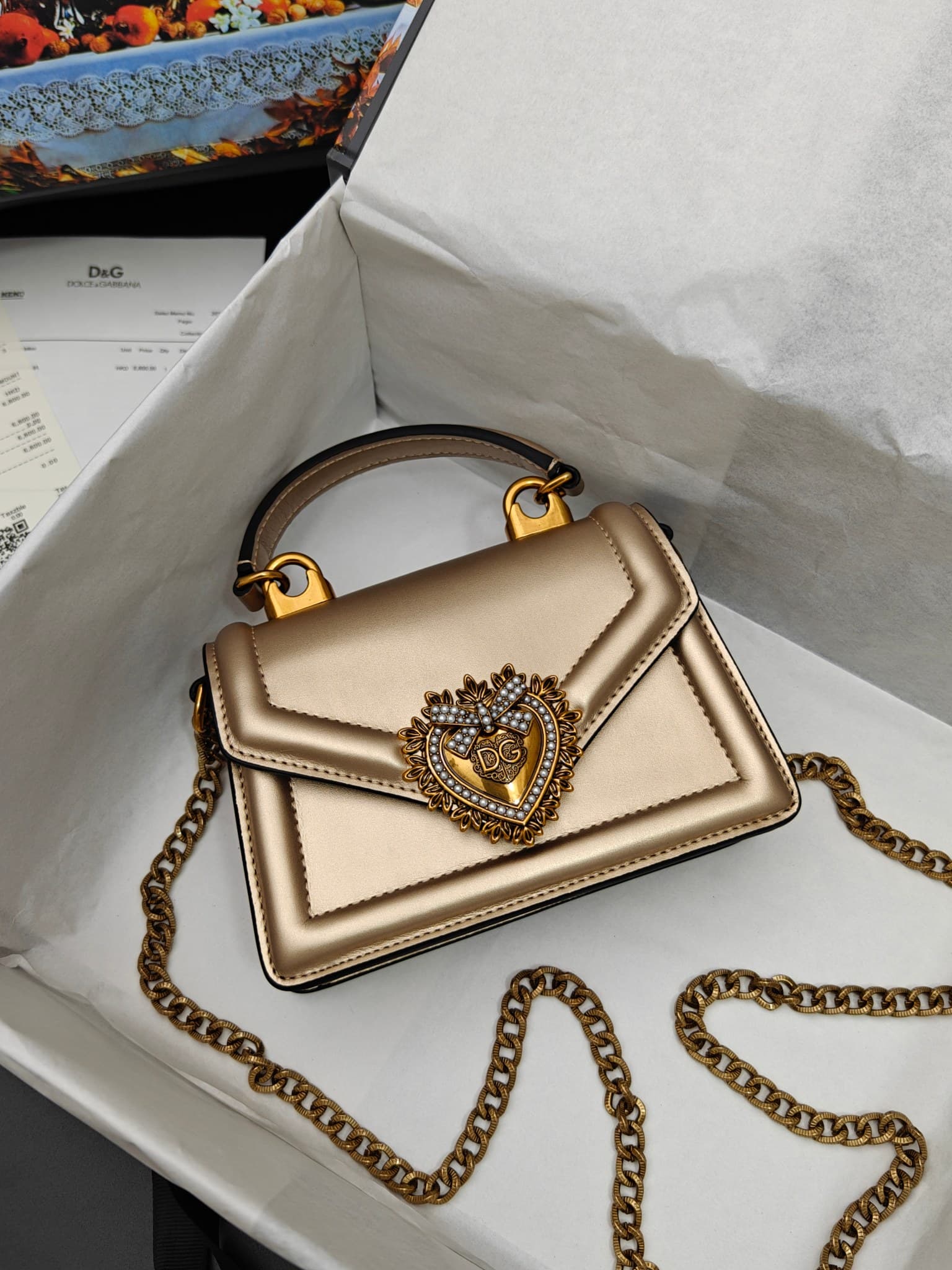 DG杜嘉班纳 Gold Crossbody Bag