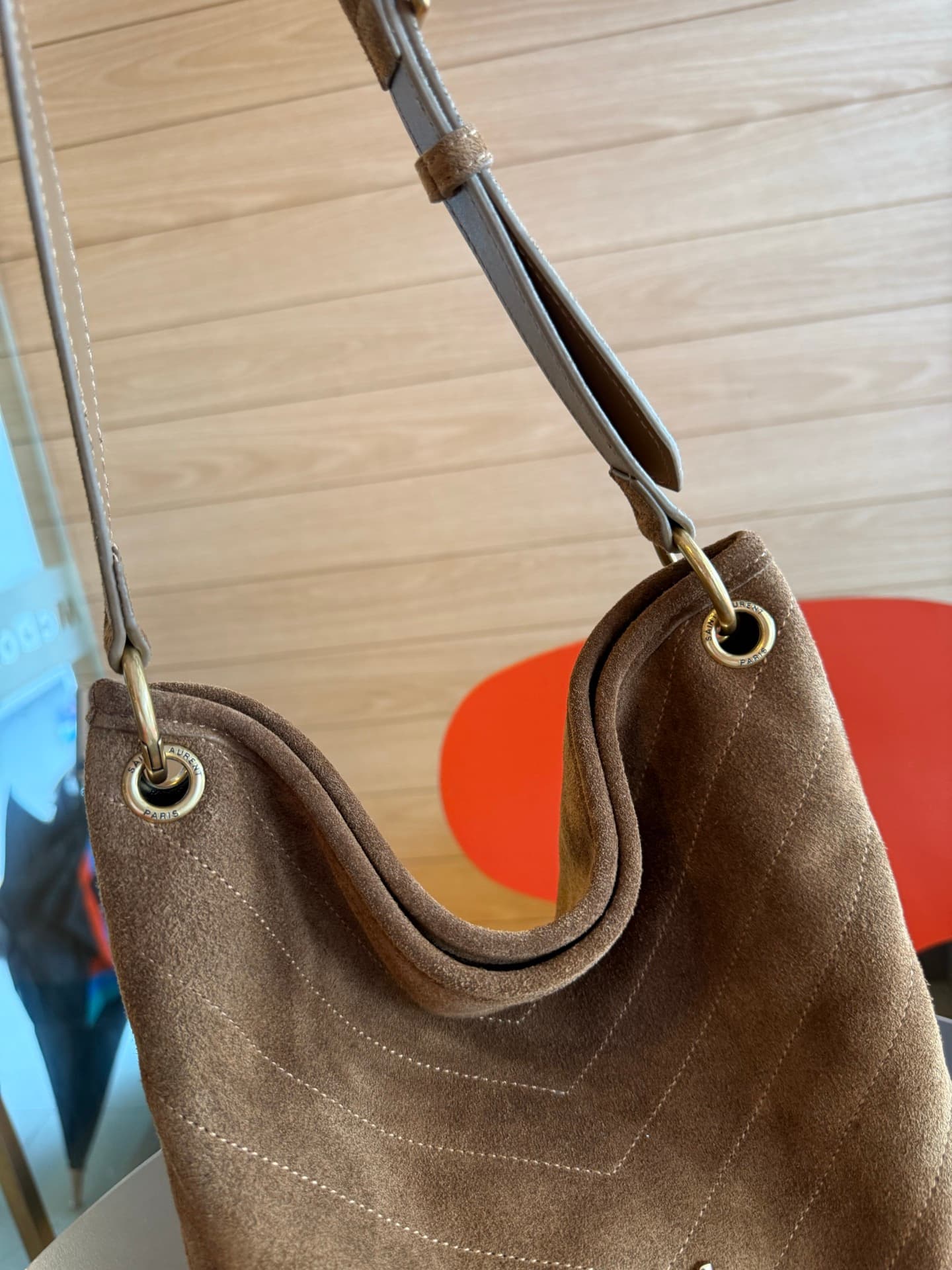Saint Laurent Brown Small Bucket Bag 7010