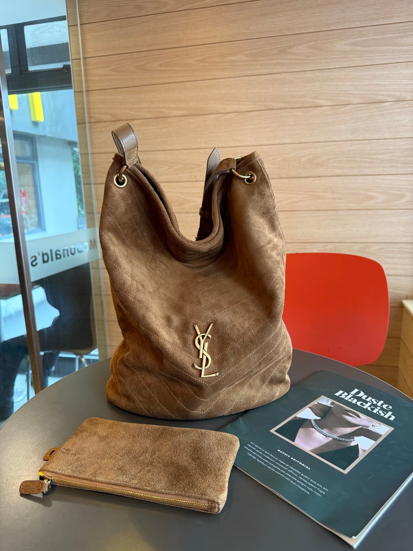 Saint Laurent Brown Large Bucket Bag 7011