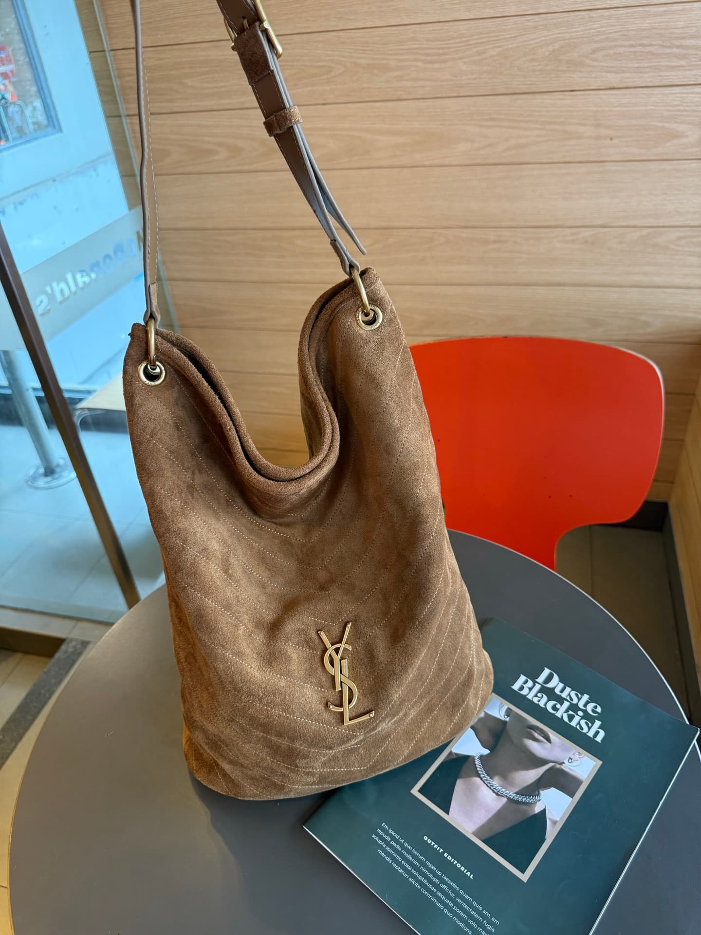 Saint Laurent Brown Large Bucket Bag 7011