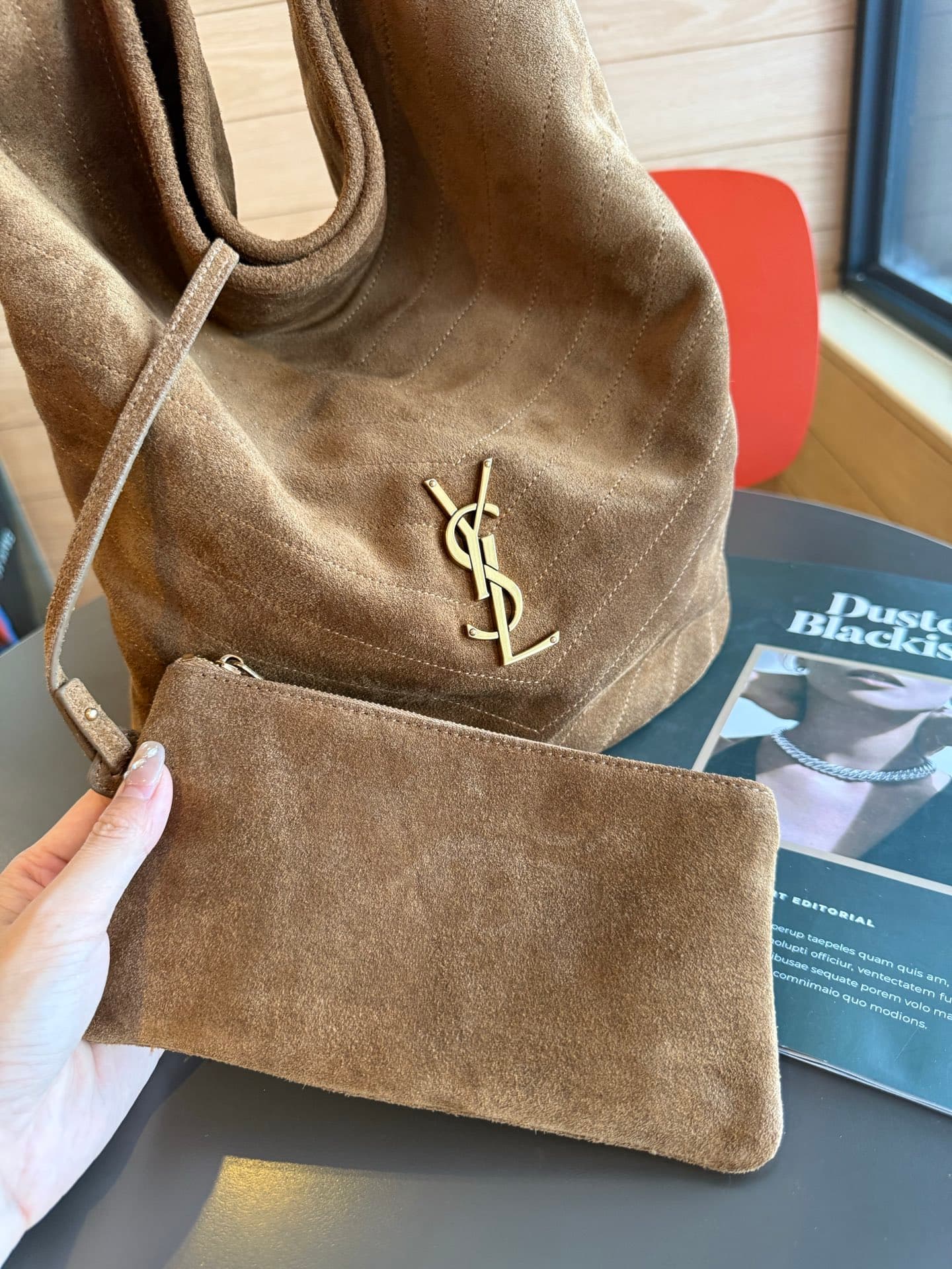 Saint Laurent Brown Large Bucket Bag 7011