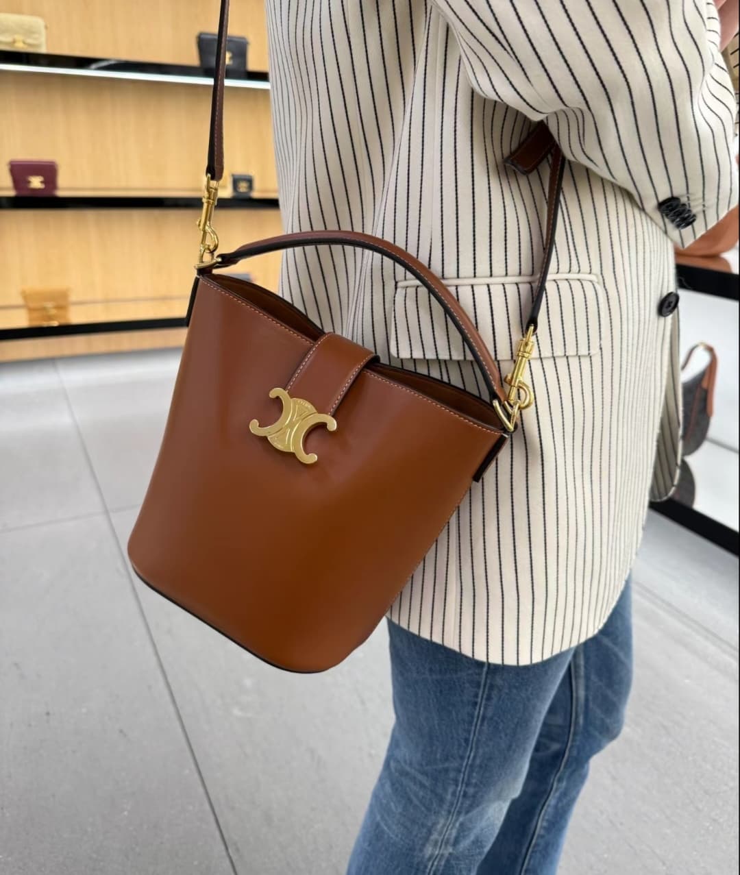 Celine Brown Bucket Bag