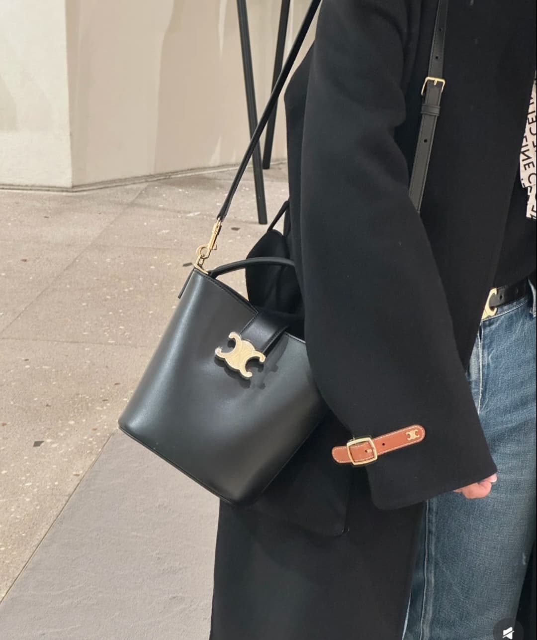Celine Black Bucket Bag