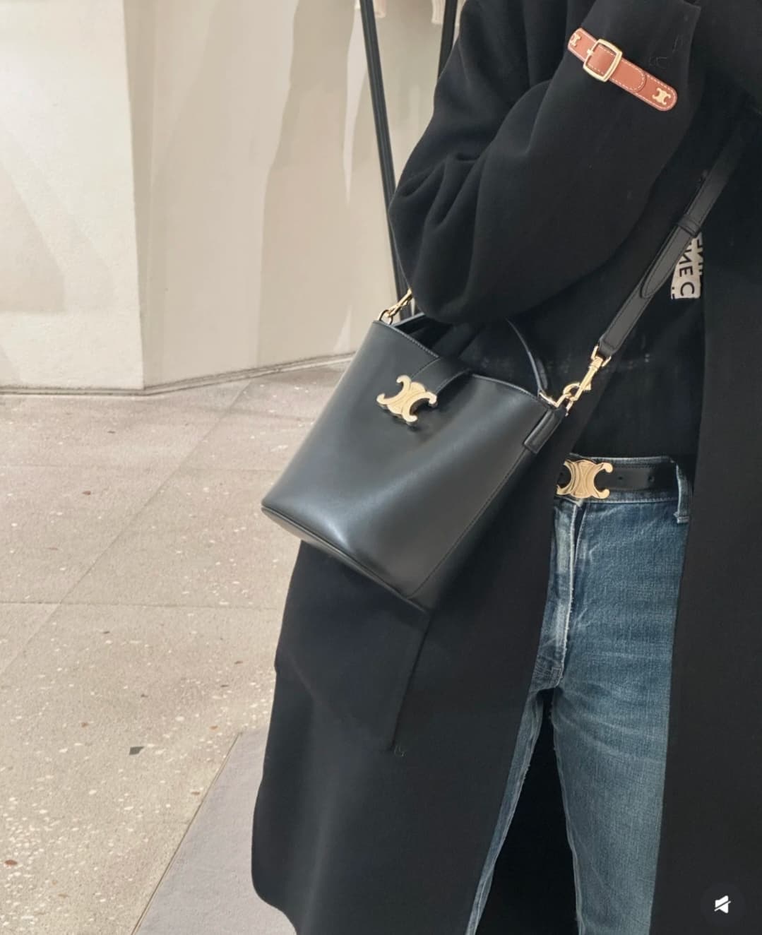 Celine Black Bucket Bag