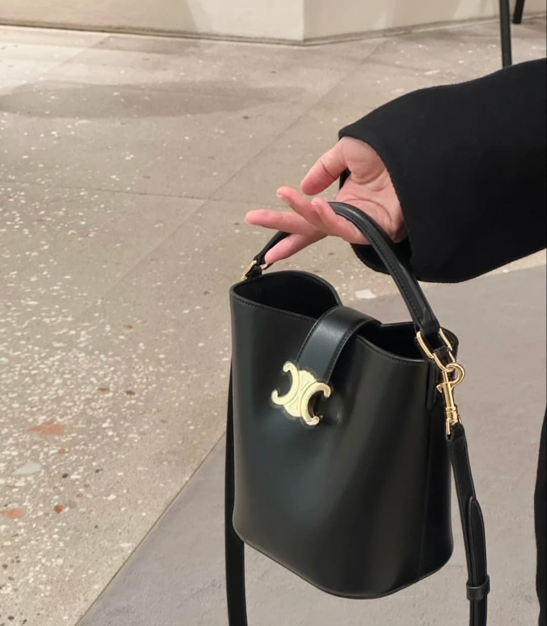 Celine Black Bucket Bag