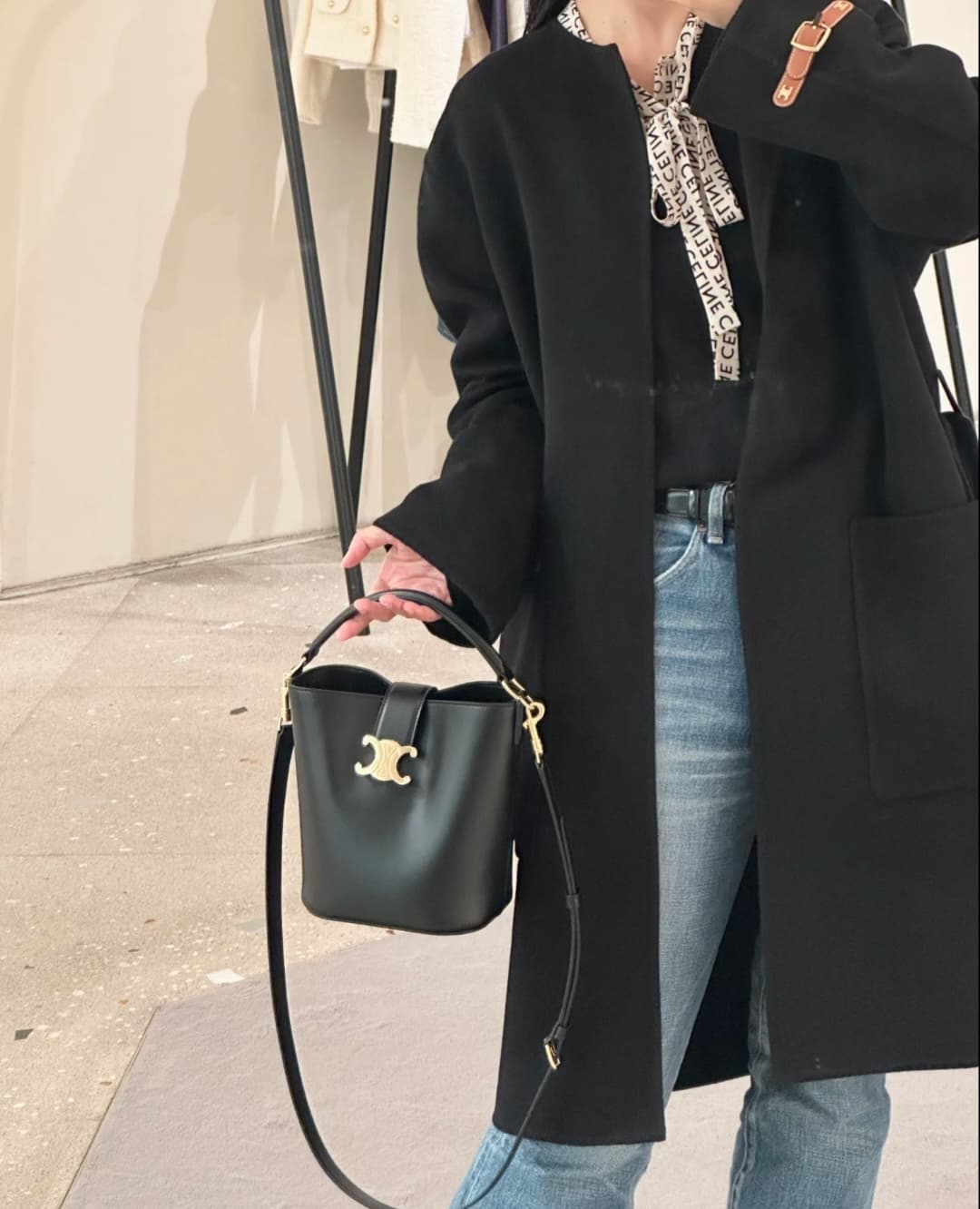 Celine Black Bucket Bag