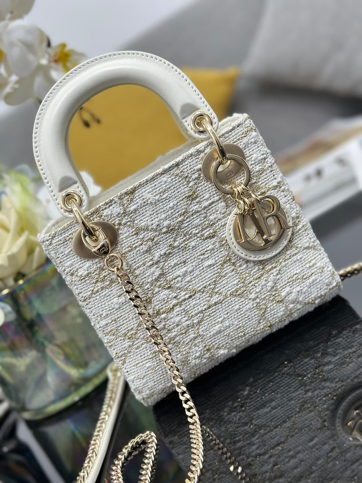 Dior White Mini Crossbody Bag M0505