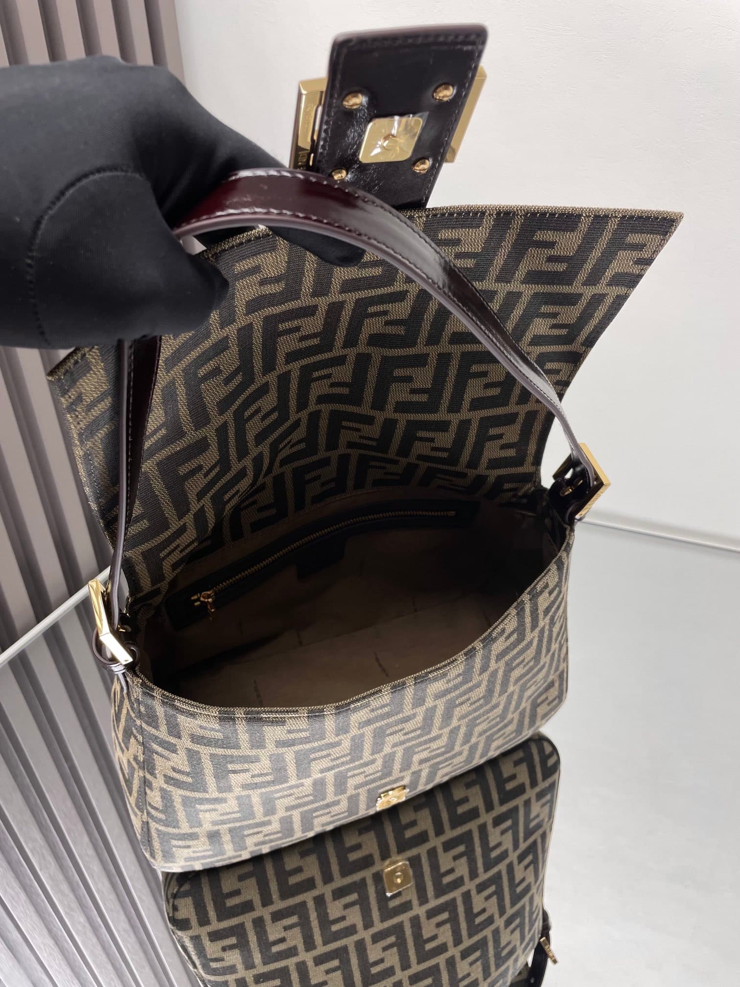 Fendi Gold Large Shoulder Bag