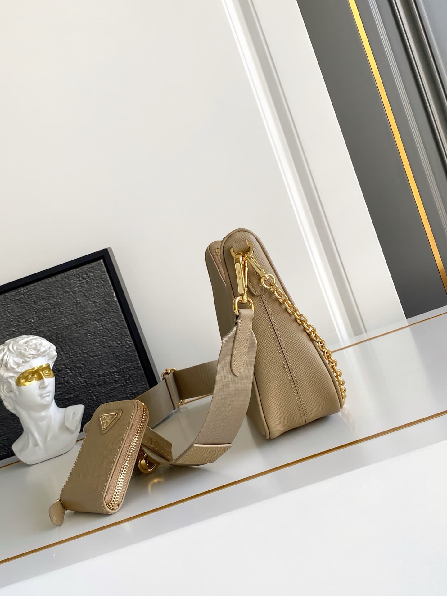Prada Gold Shoulder Bag 1BH204