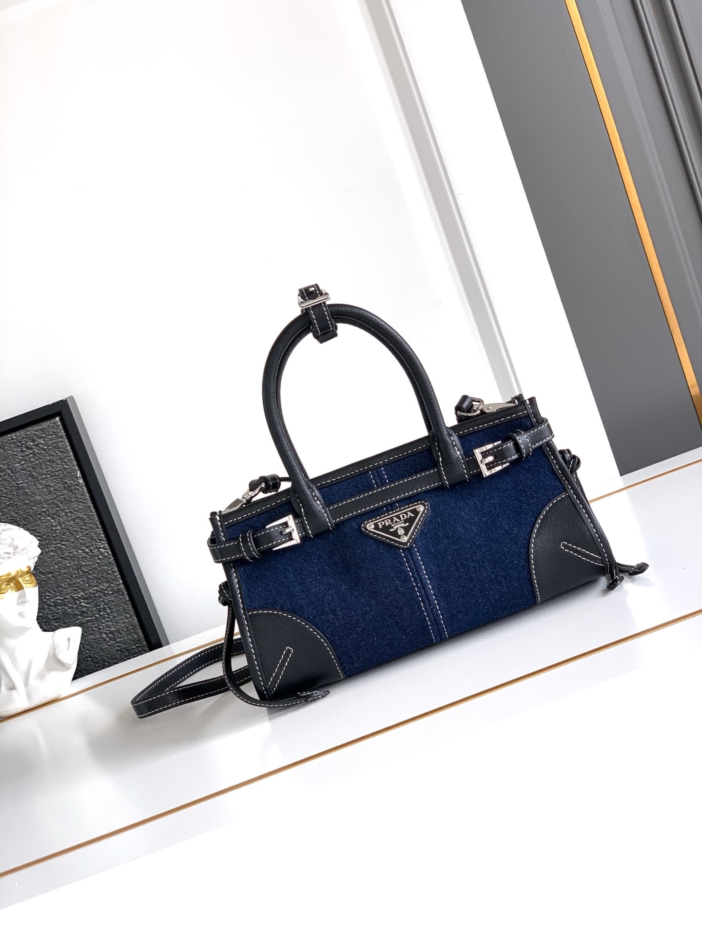 Prada Denim Mini Crossbody Bag 1BA486