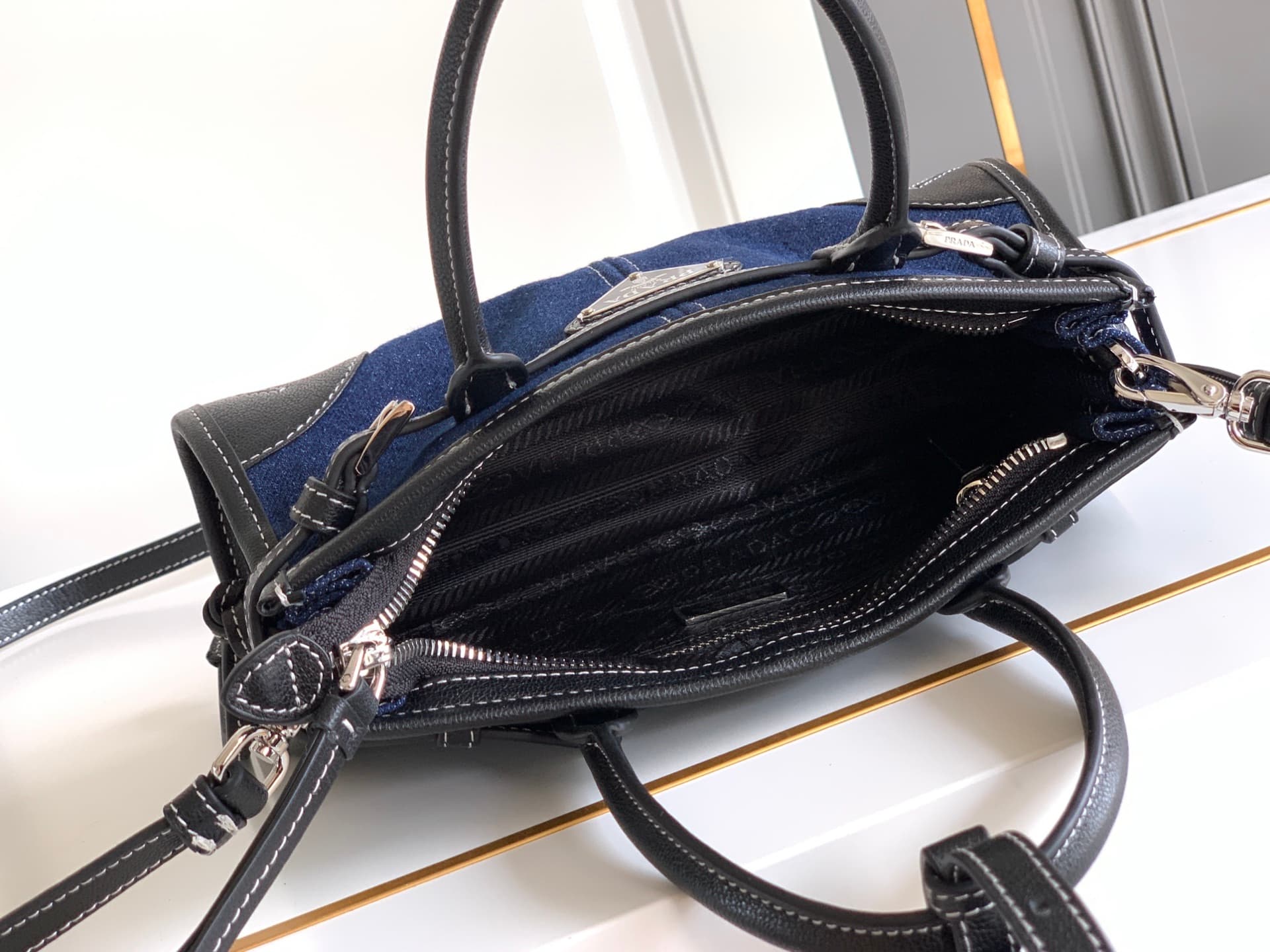 Prada Denim Mini Crossbody Bag 1BA486