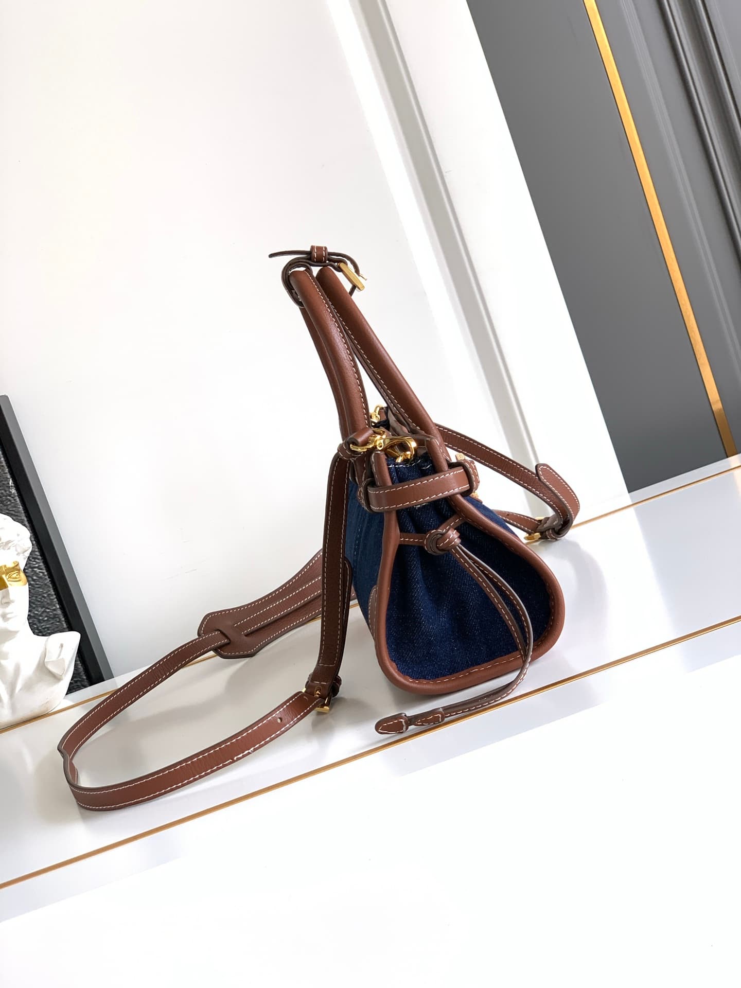 Prada Denim Mini Crossbody Bag 1BA486