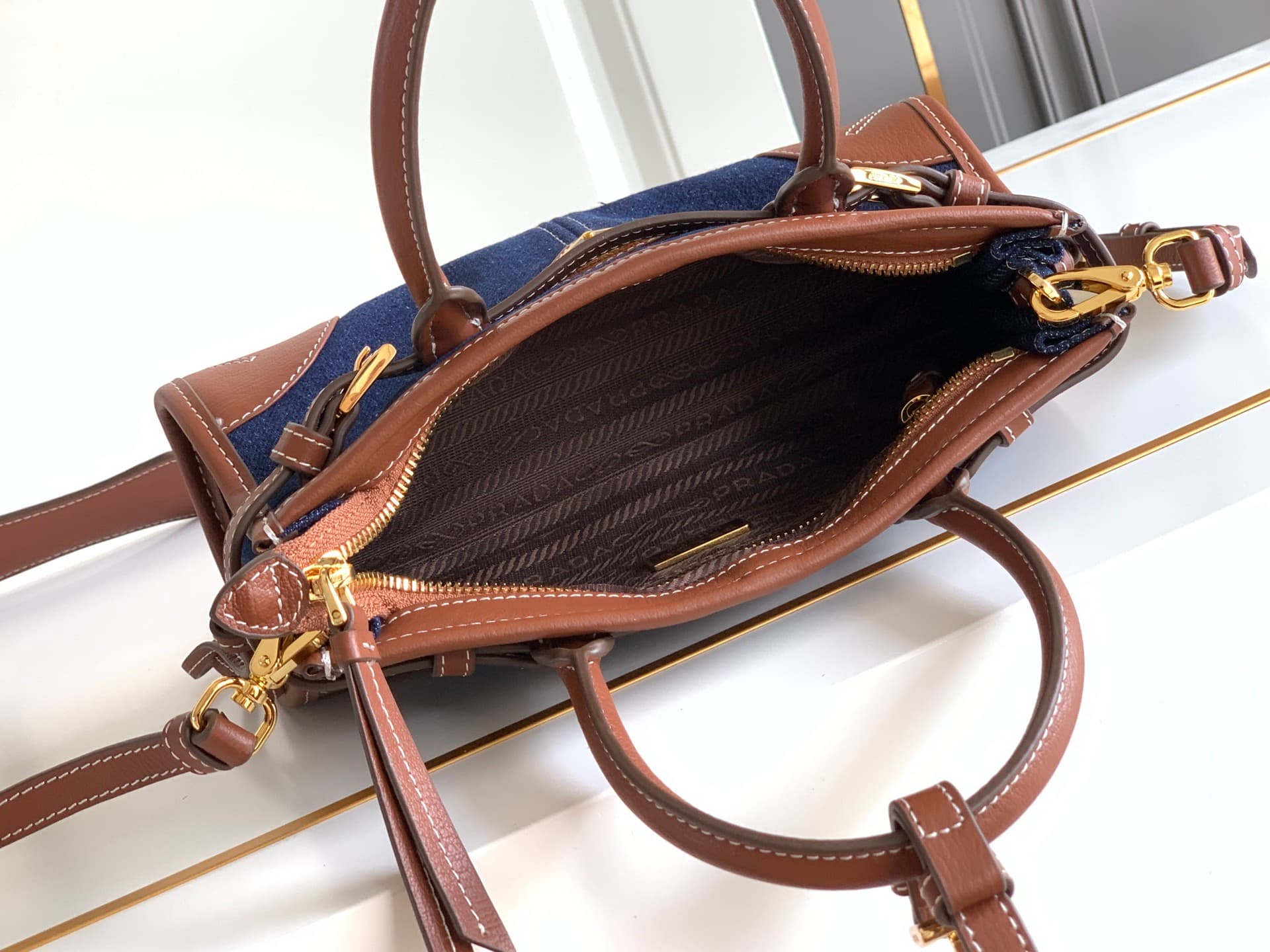 Prada Denim Mini Crossbody Bag 1BA486