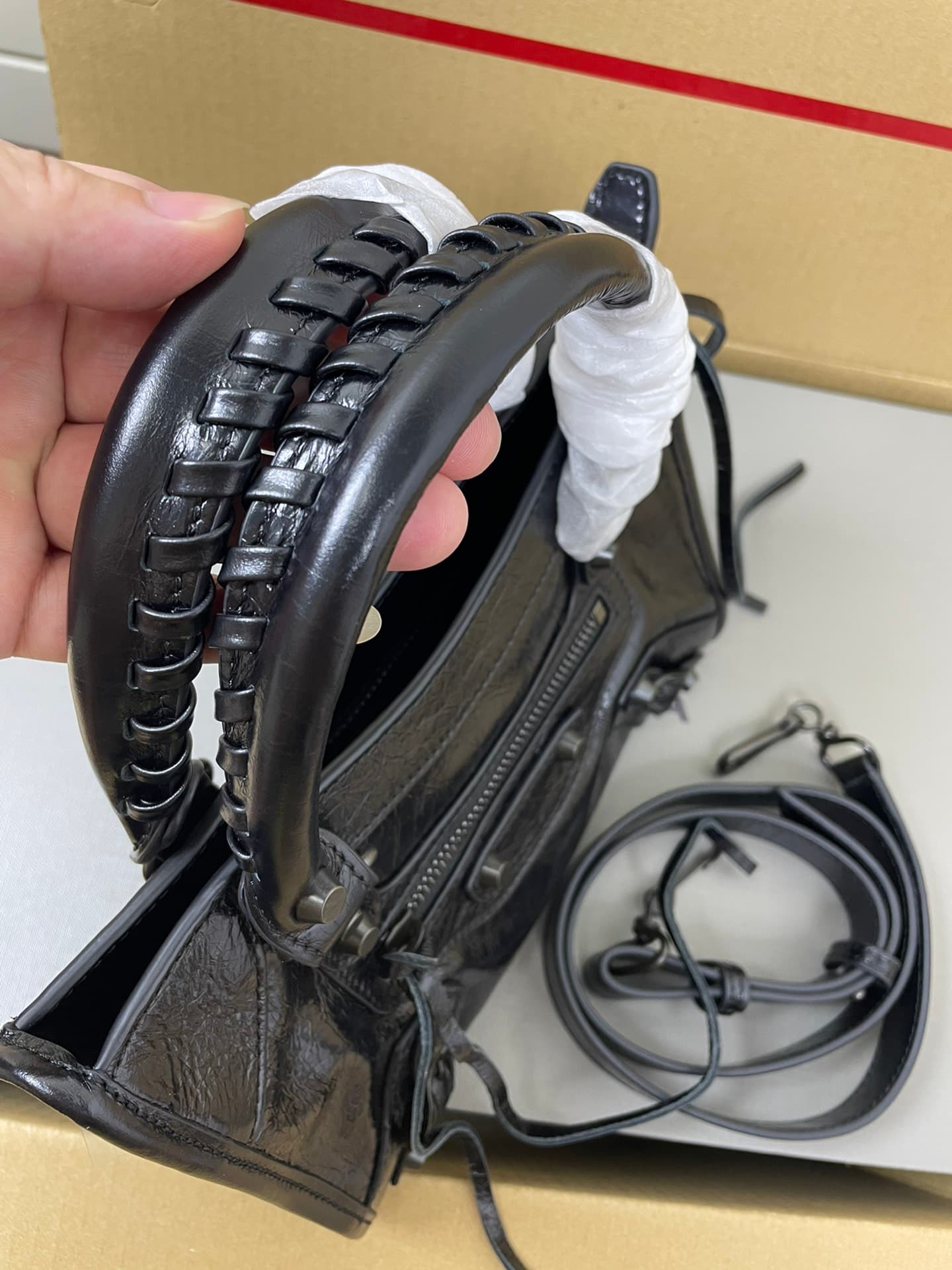 Balenciaga Black Mini Le City Moto Bag
