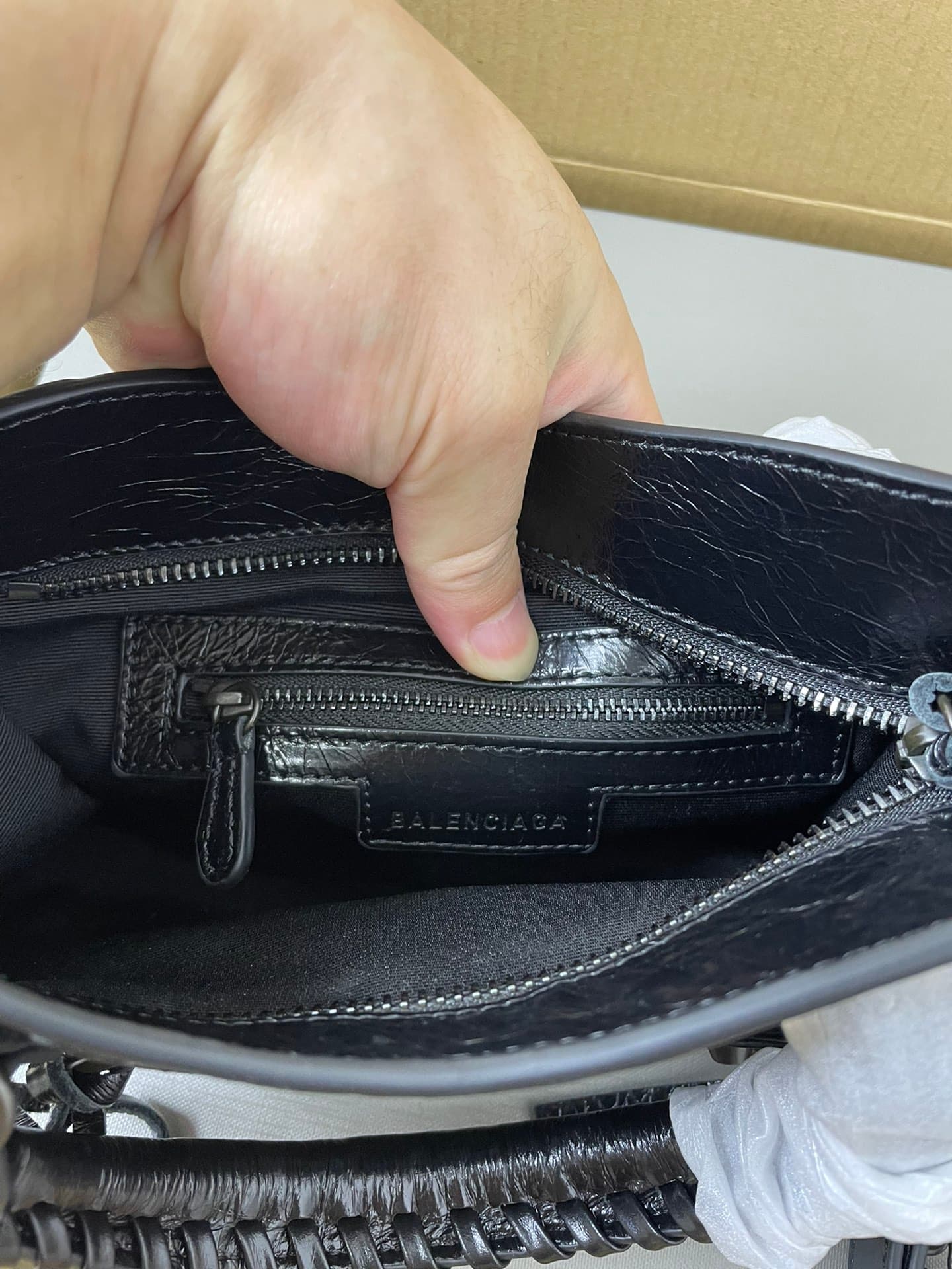 Balenciaga Black Mini Le City Moto Bag