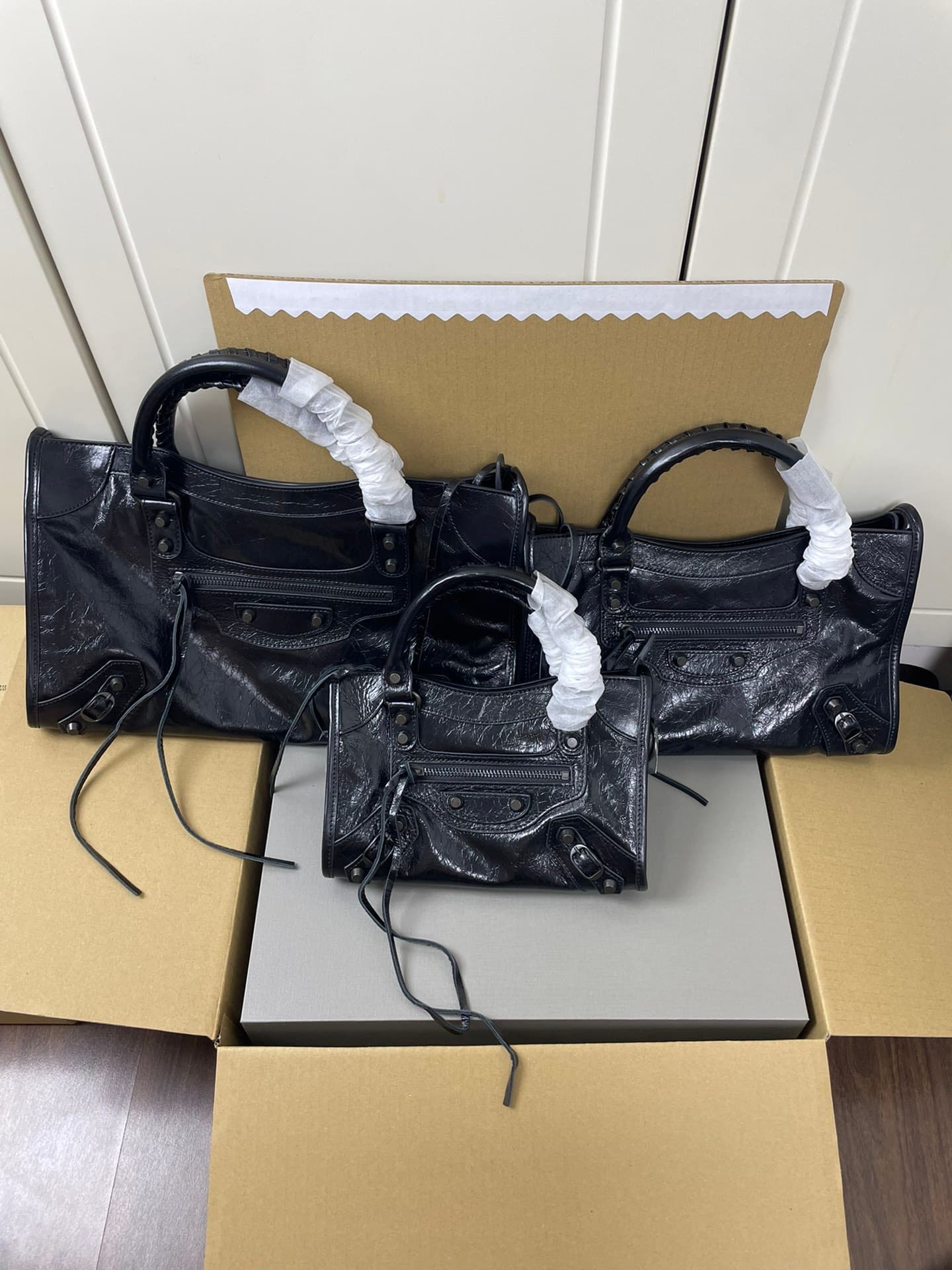 Balenciaga Black Mini Le City Moto Bag