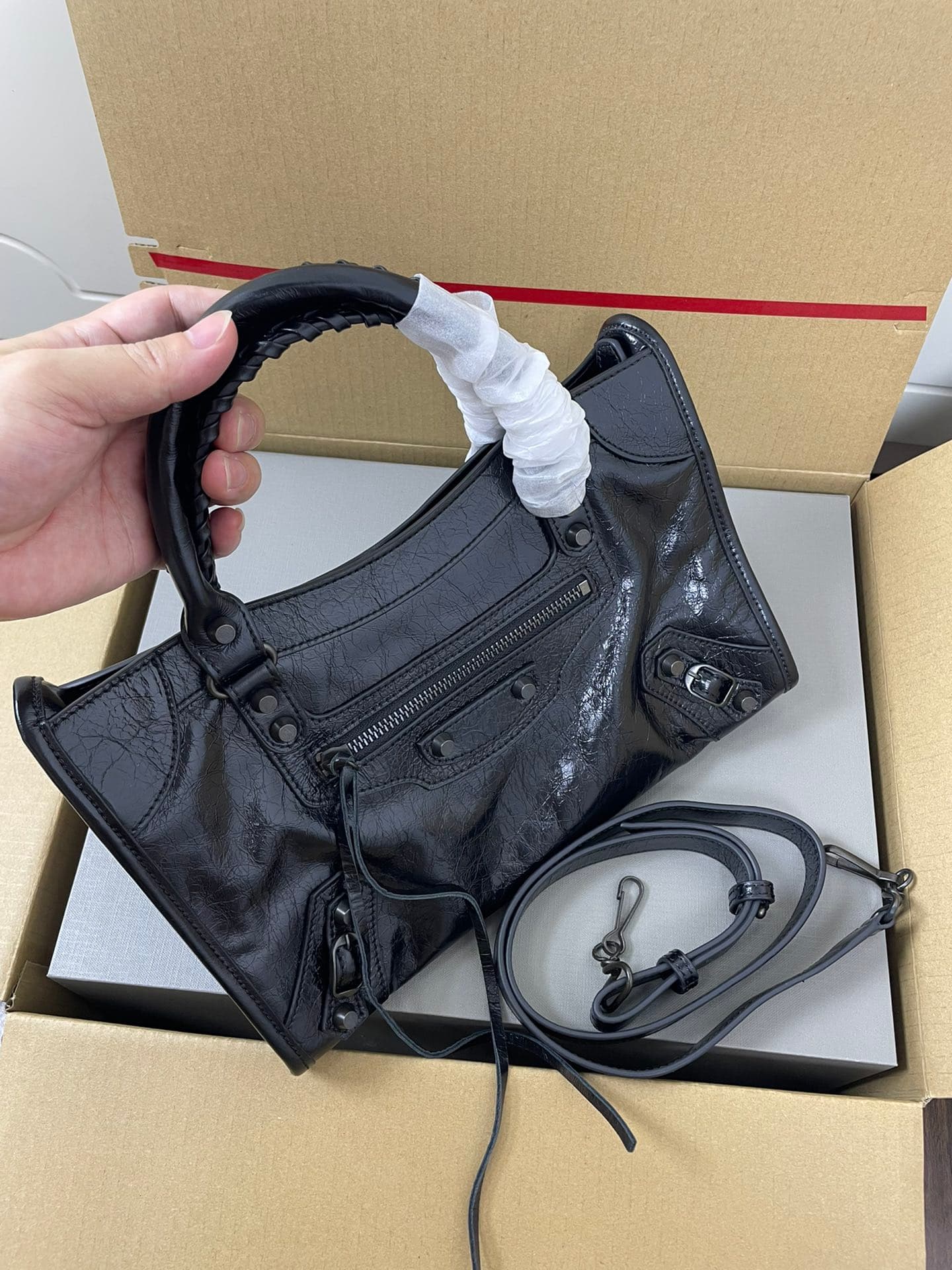 Balenciaga Black Le City Moto Bag