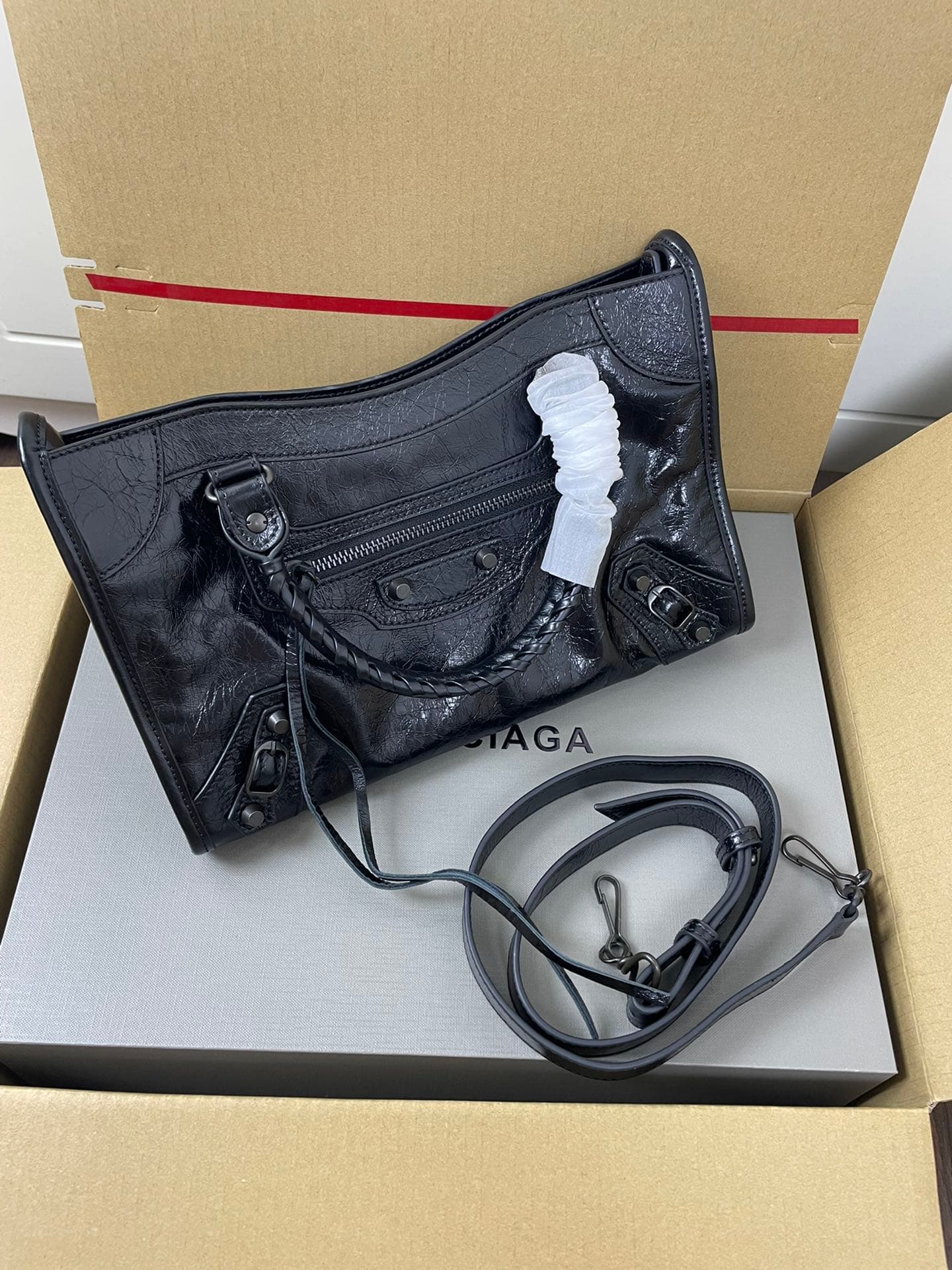 Balenciaga Black Le City Moto Bag