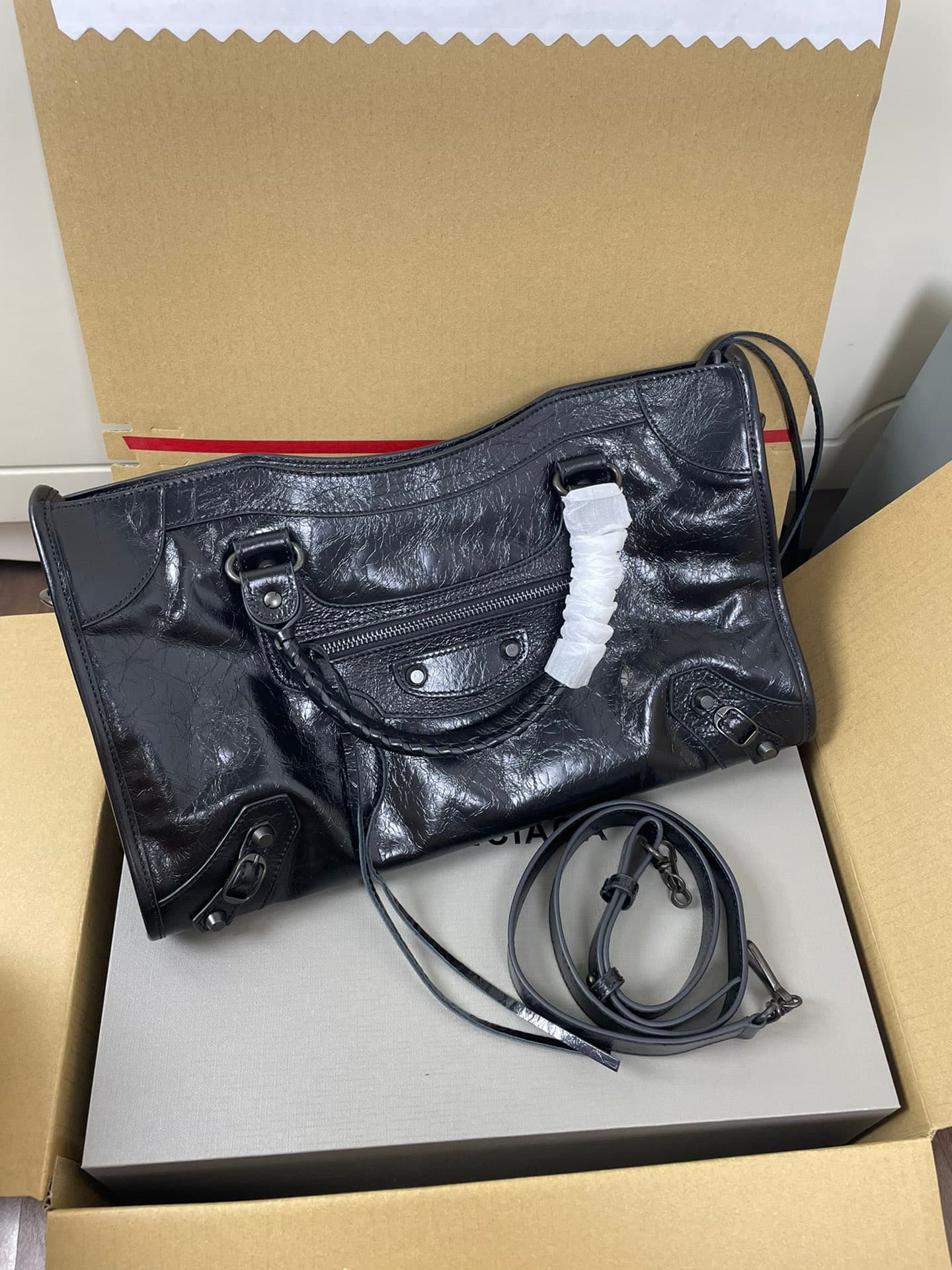 Balenciaga Black Le City Moto Bag