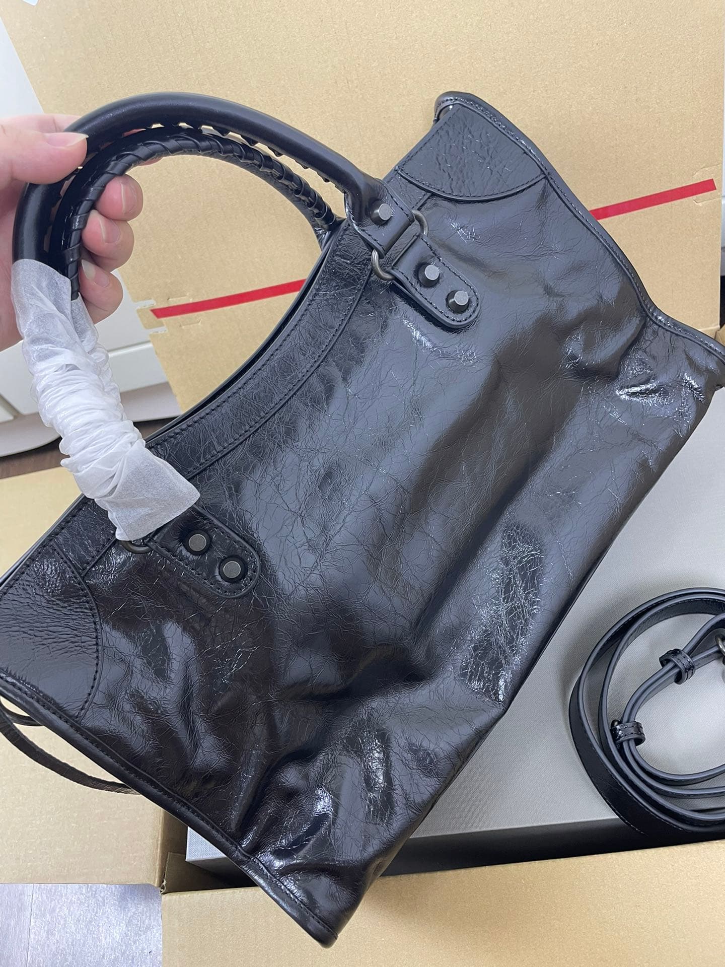 Balenciaga Black Le City Moto Bag