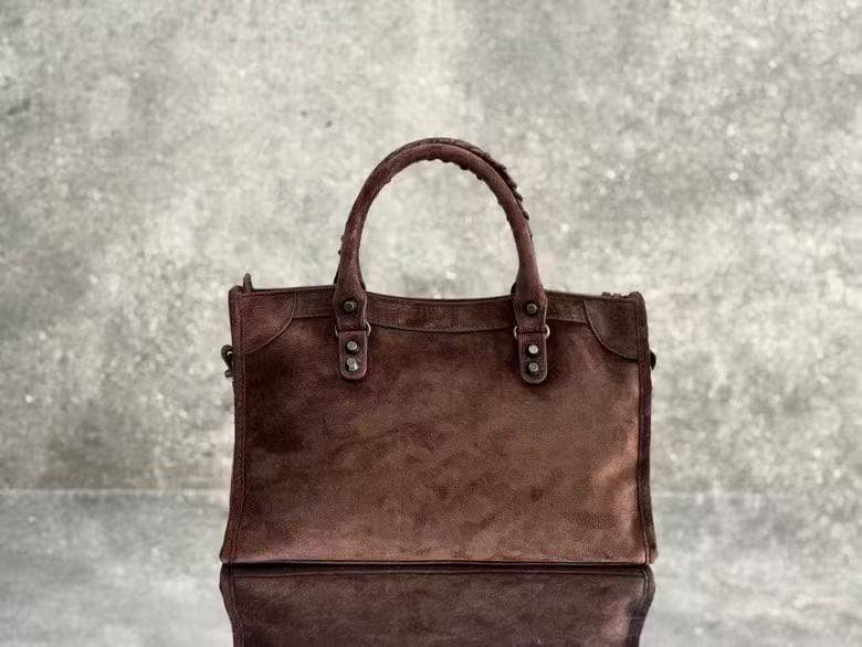 Balenciaga Brown Medium Le City Moto Bag