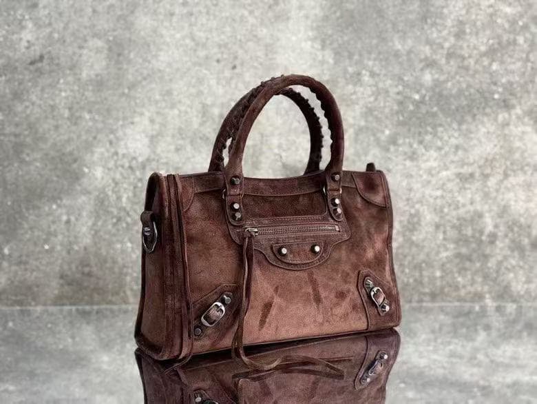 Balenciaga Brown Medium Le City Moto Bag