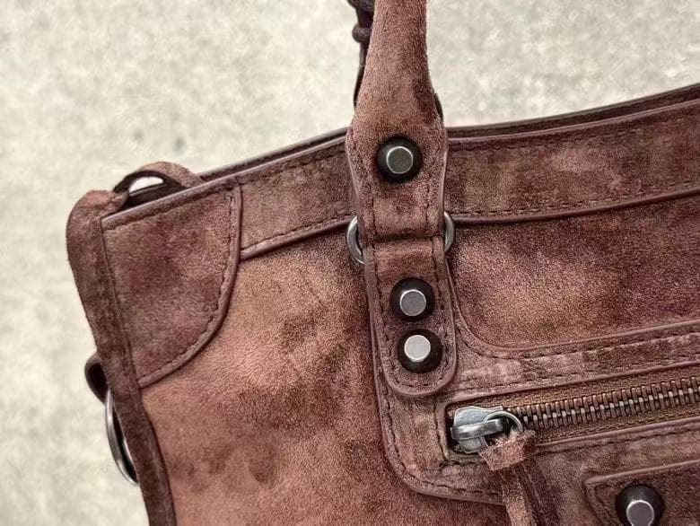 Balenciaga Brown Medium Le City Moto Bag