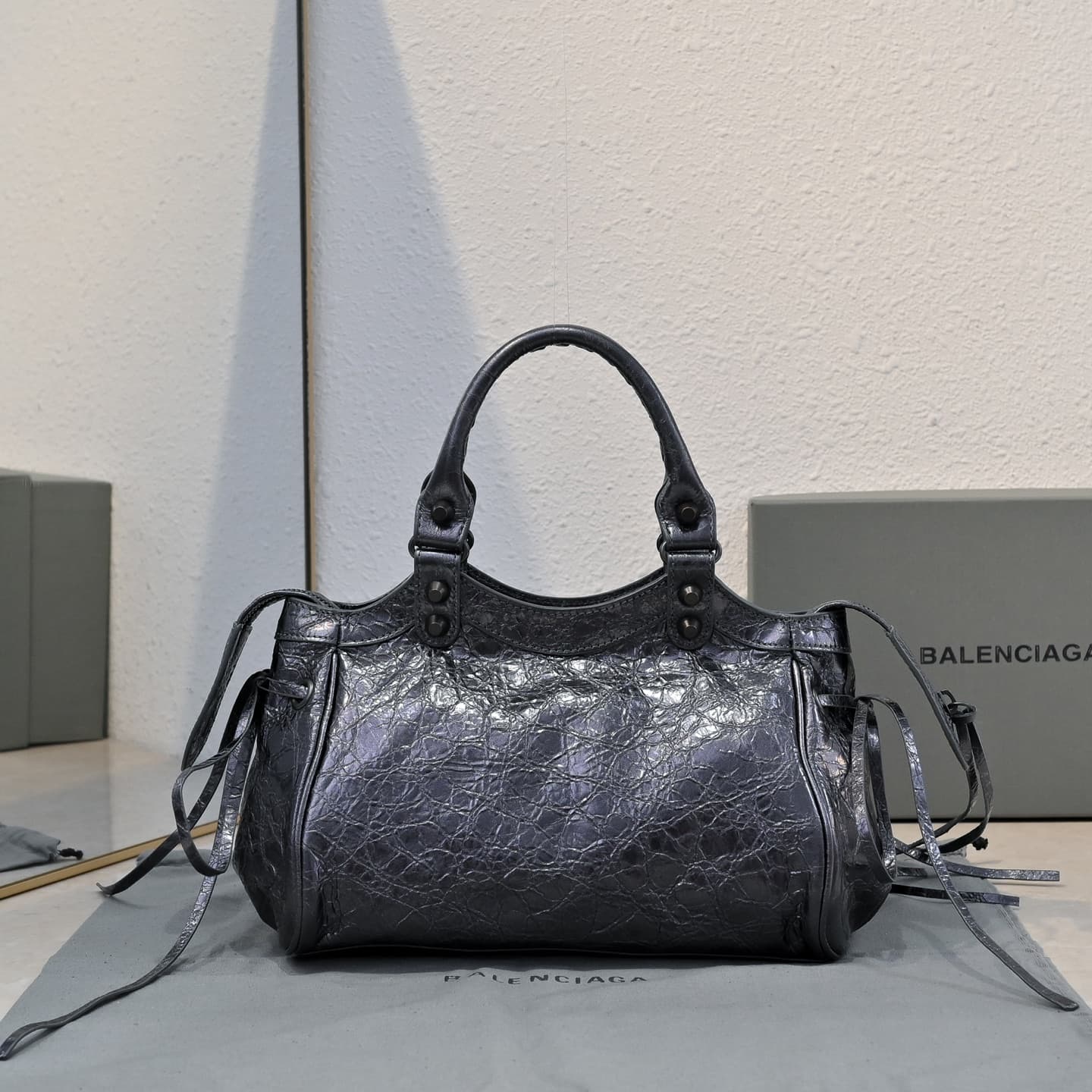 Balenciaga Gold Le City Moto Bag