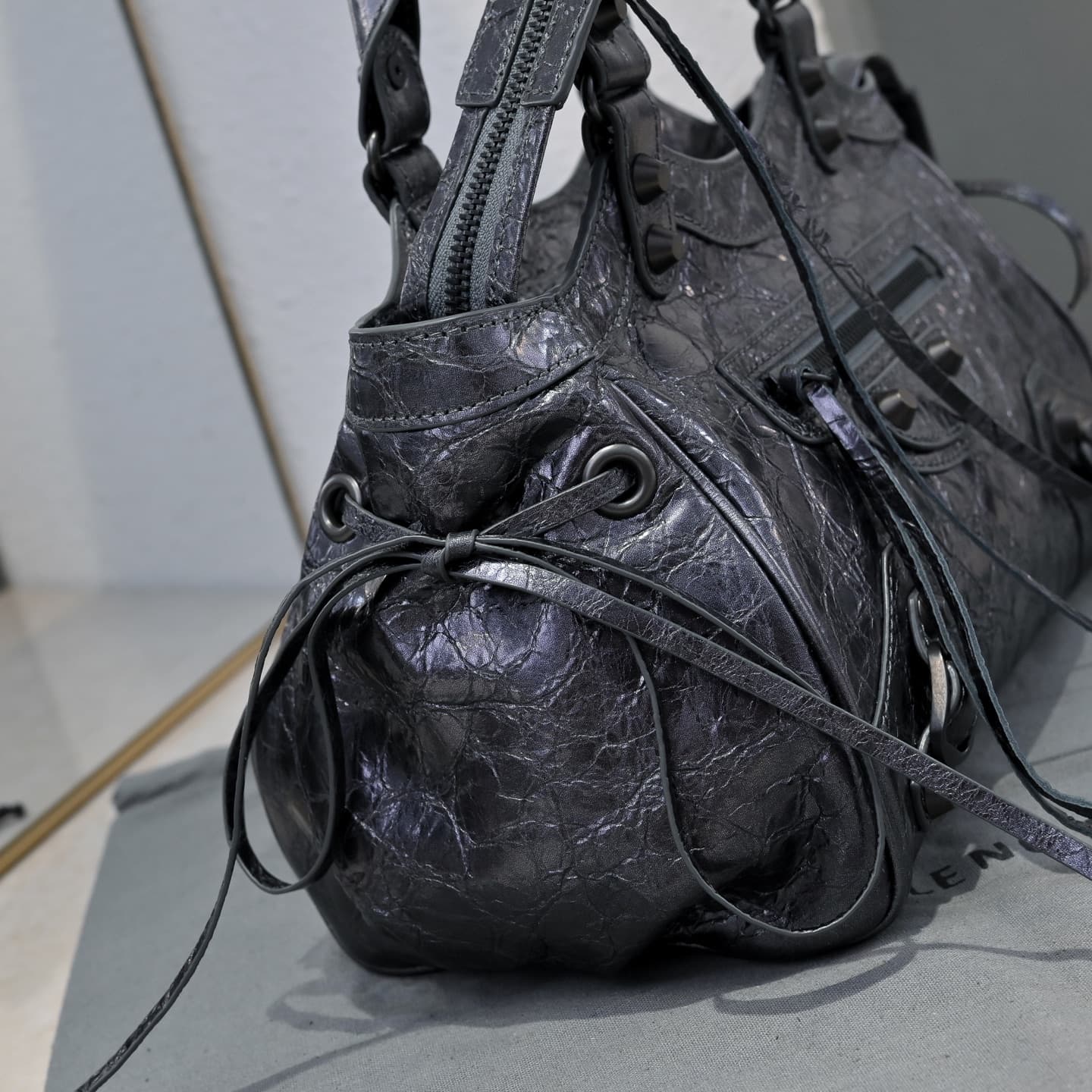Balenciaga Gold Le City Moto Bag