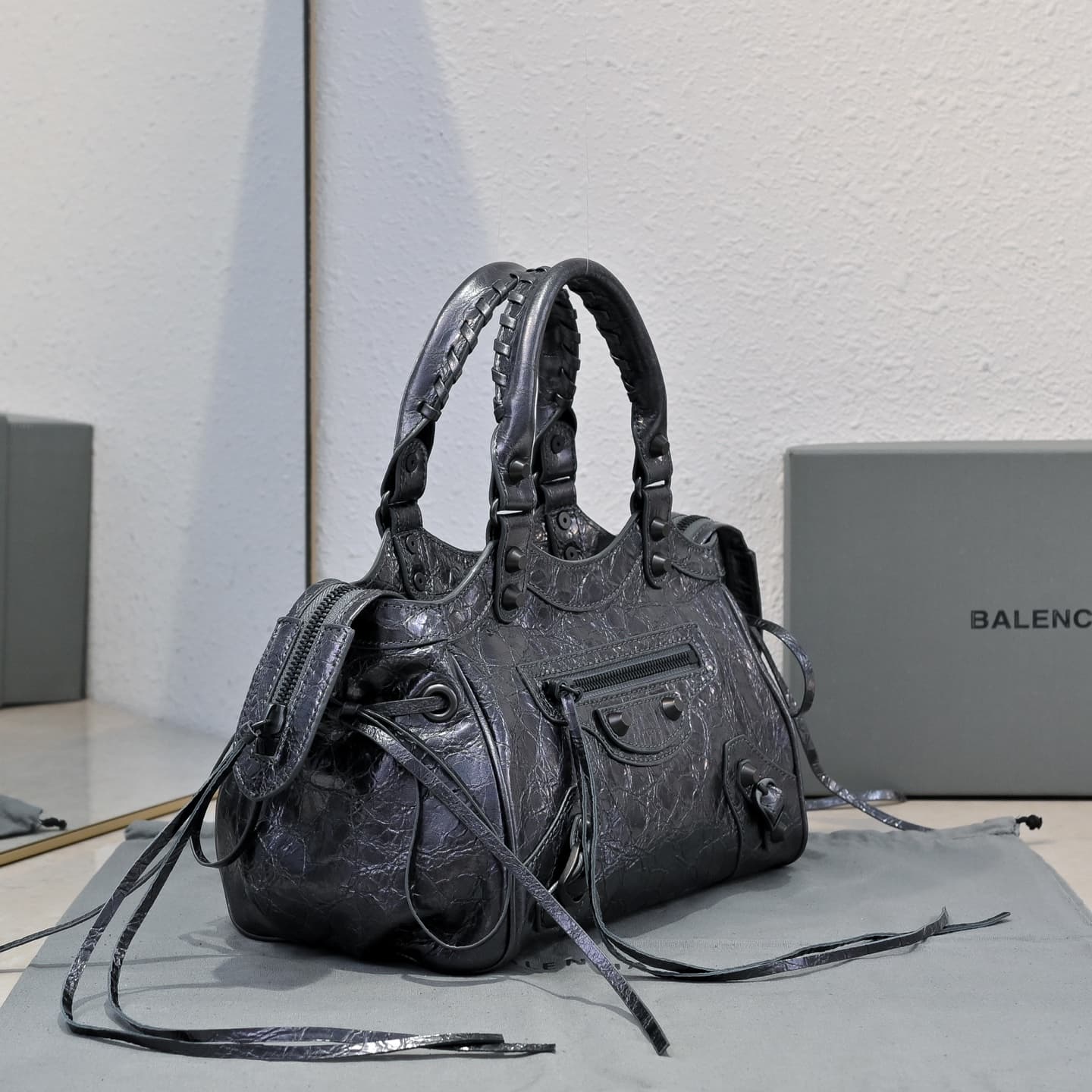 Balenciaga Gold Le City Moto Bag