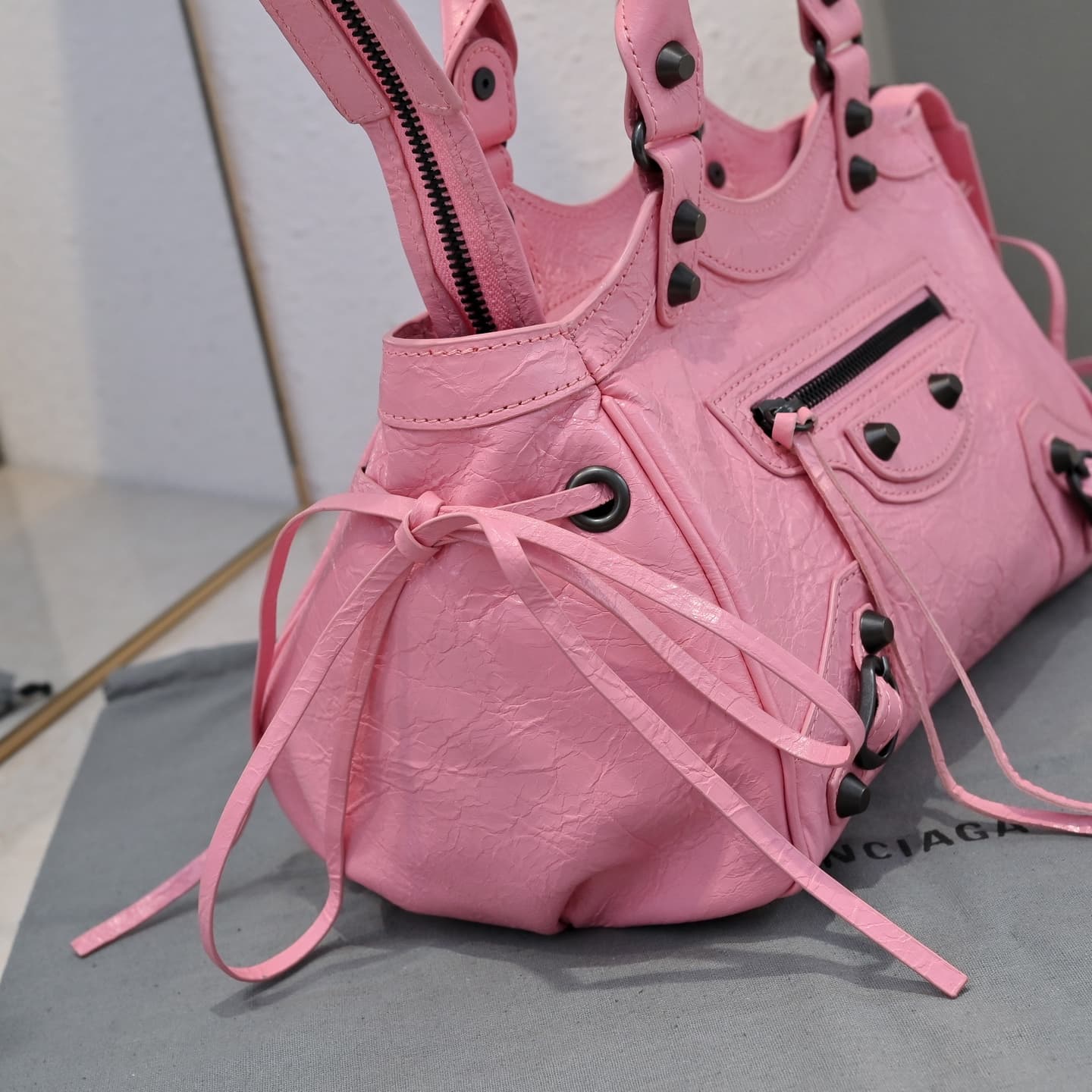 Balenciaga Red Le City Moto Bag