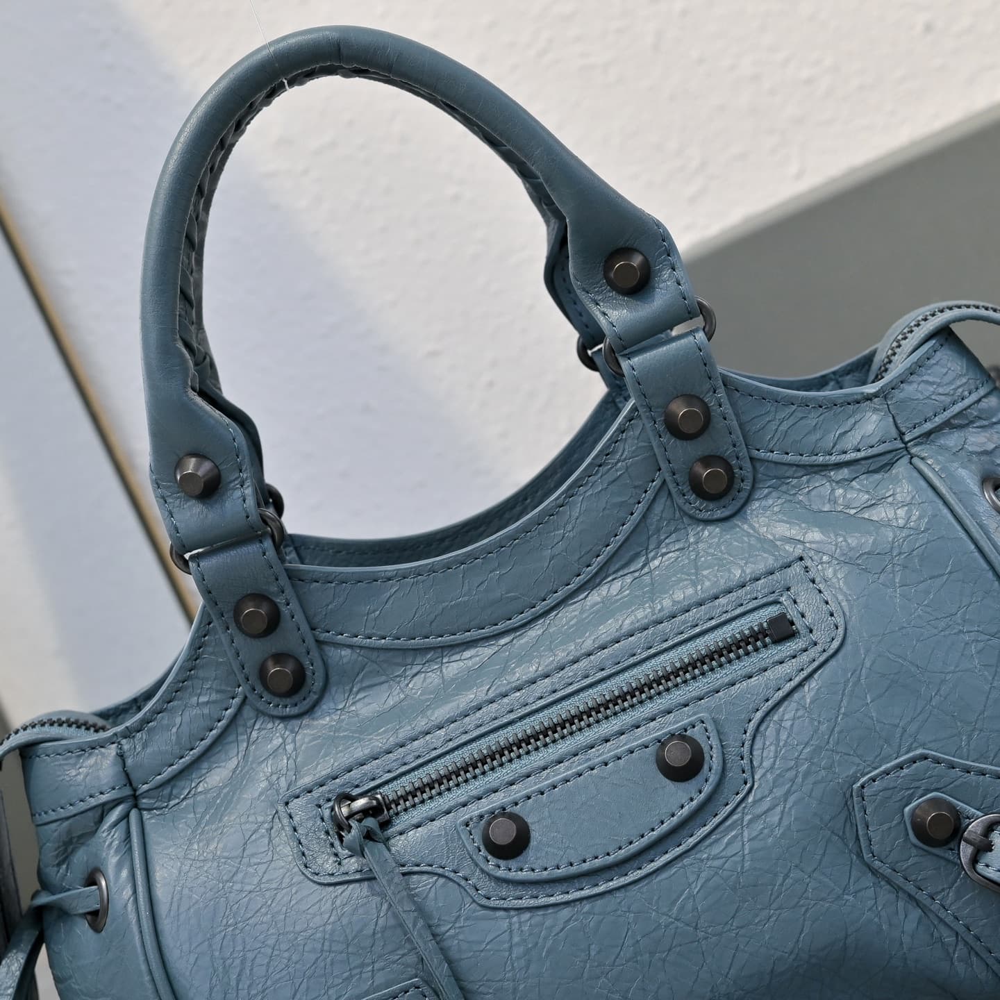 Balenciaga Grey Le City Moto Bag