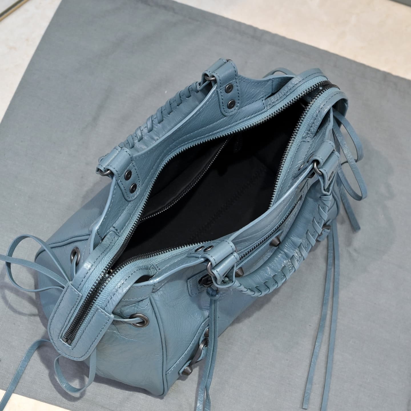 Balenciaga Grey Le City Moto Bag