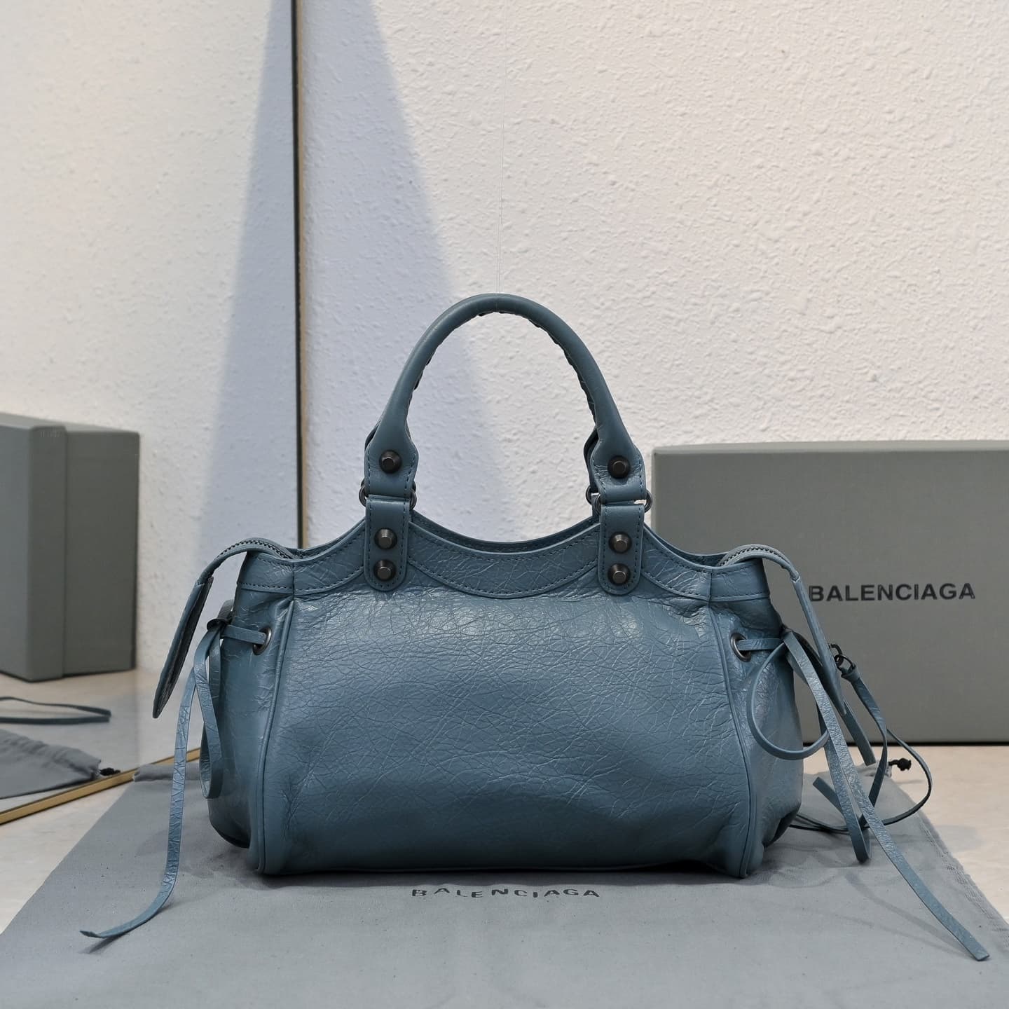Balenciaga Grey Le City Moto Bag