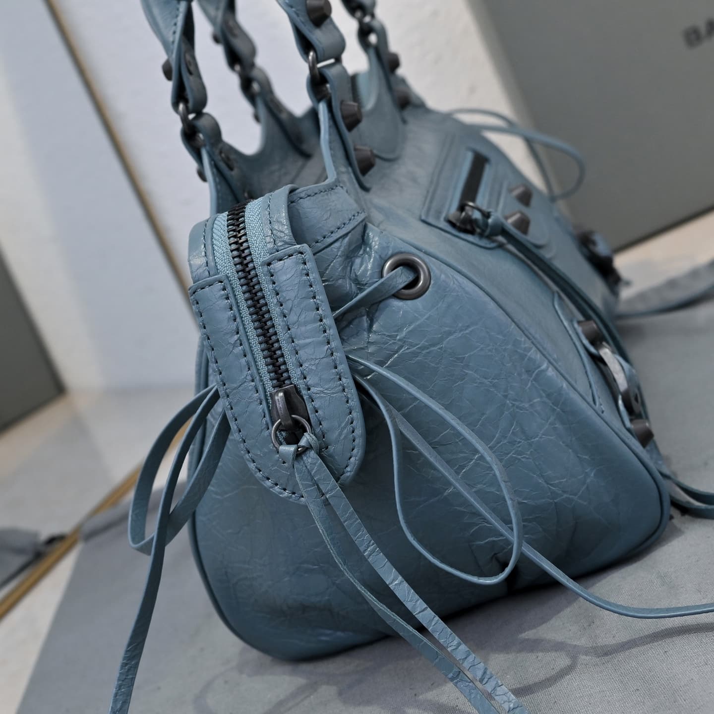 Balenciaga Grey Le City Moto Bag