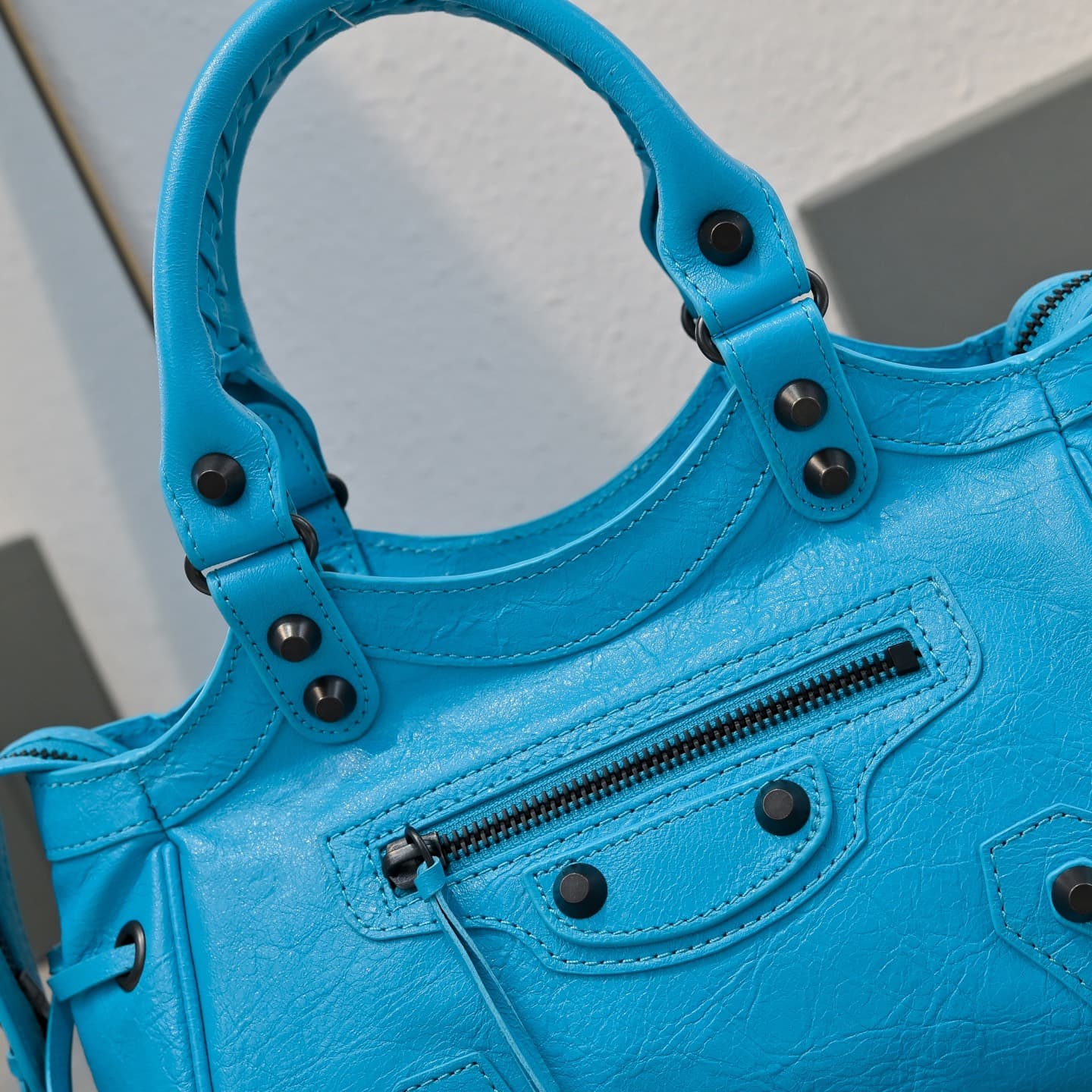 Balenciaga Blue Le City Moto Bag
