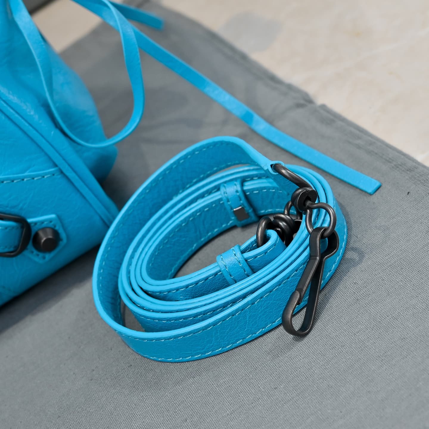 Balenciaga Blue Le City Moto Bag