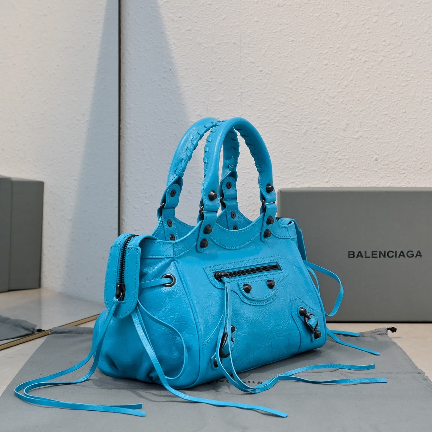 Balenciaga Blue Le City Moto Bag