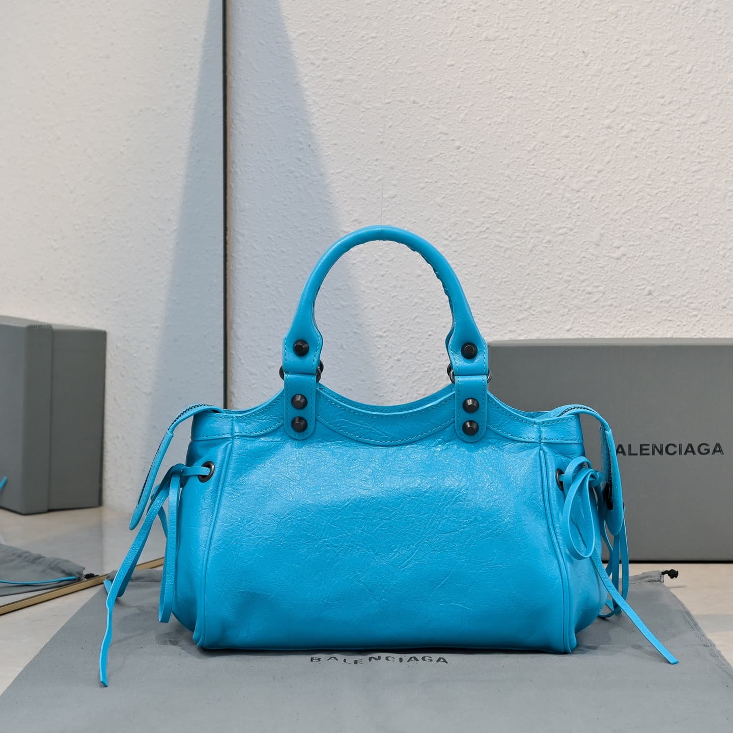 Balenciaga Blue Le City Moto Bag
